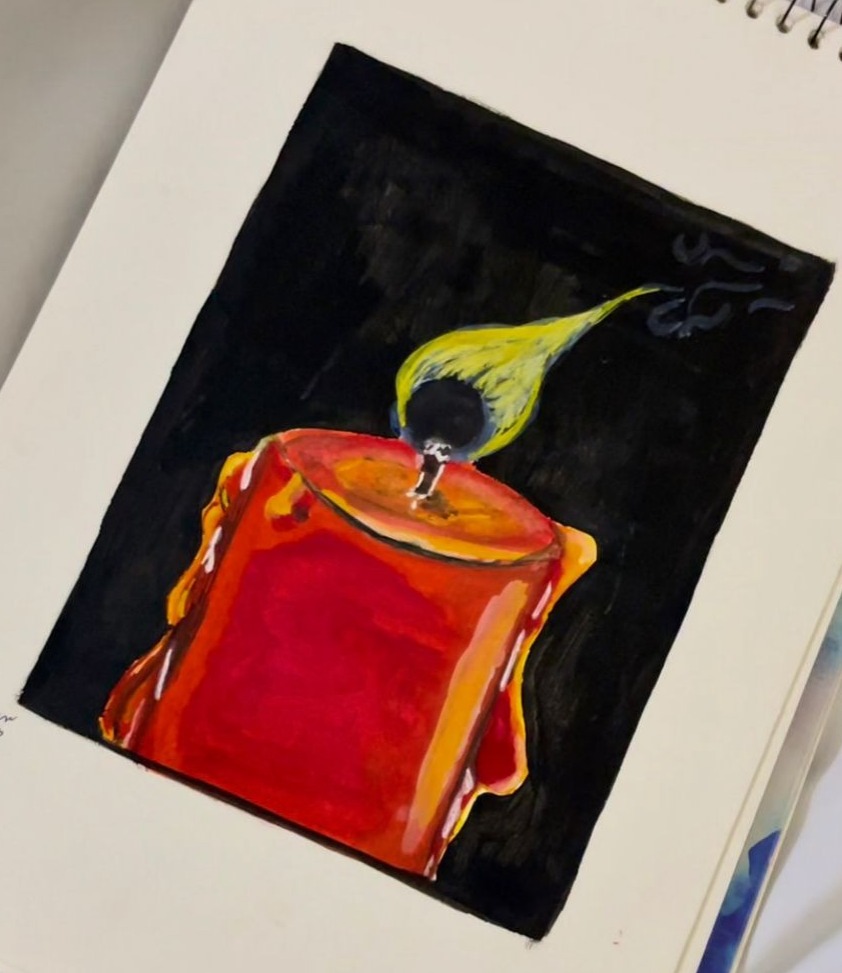 Hand-Painted Candle Art