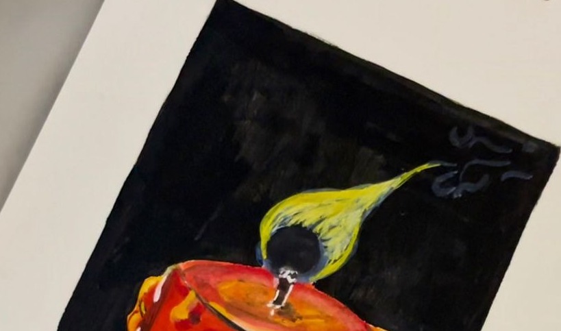 Hand-Painted Candle Art