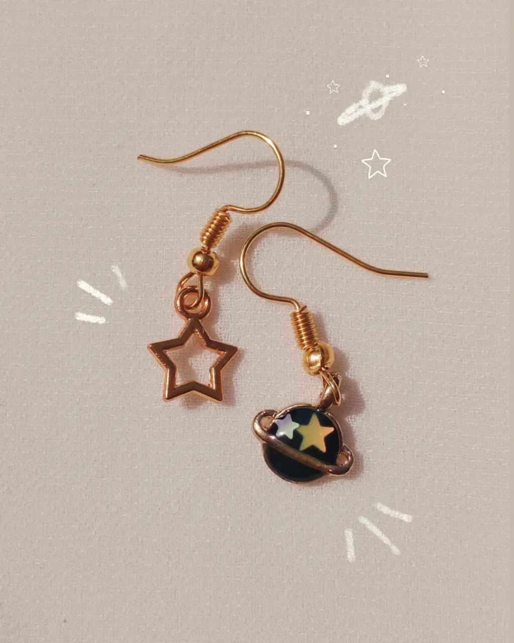 Star and Planet Earrings