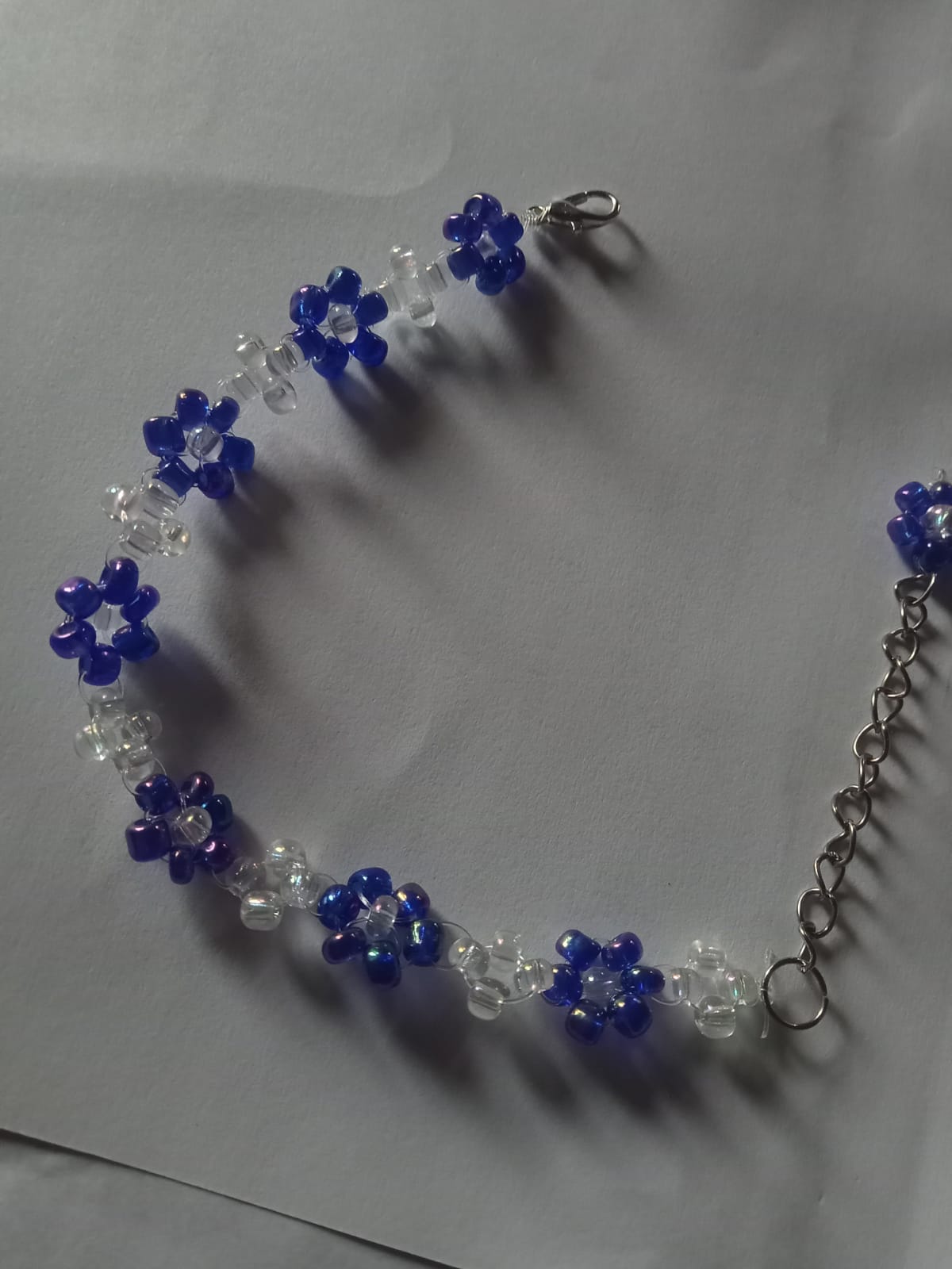 Blue Flower Beaded Bracelet