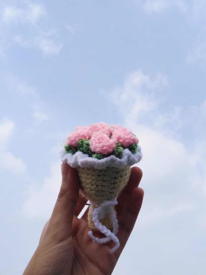 Handmade Crochet Flower Keychains