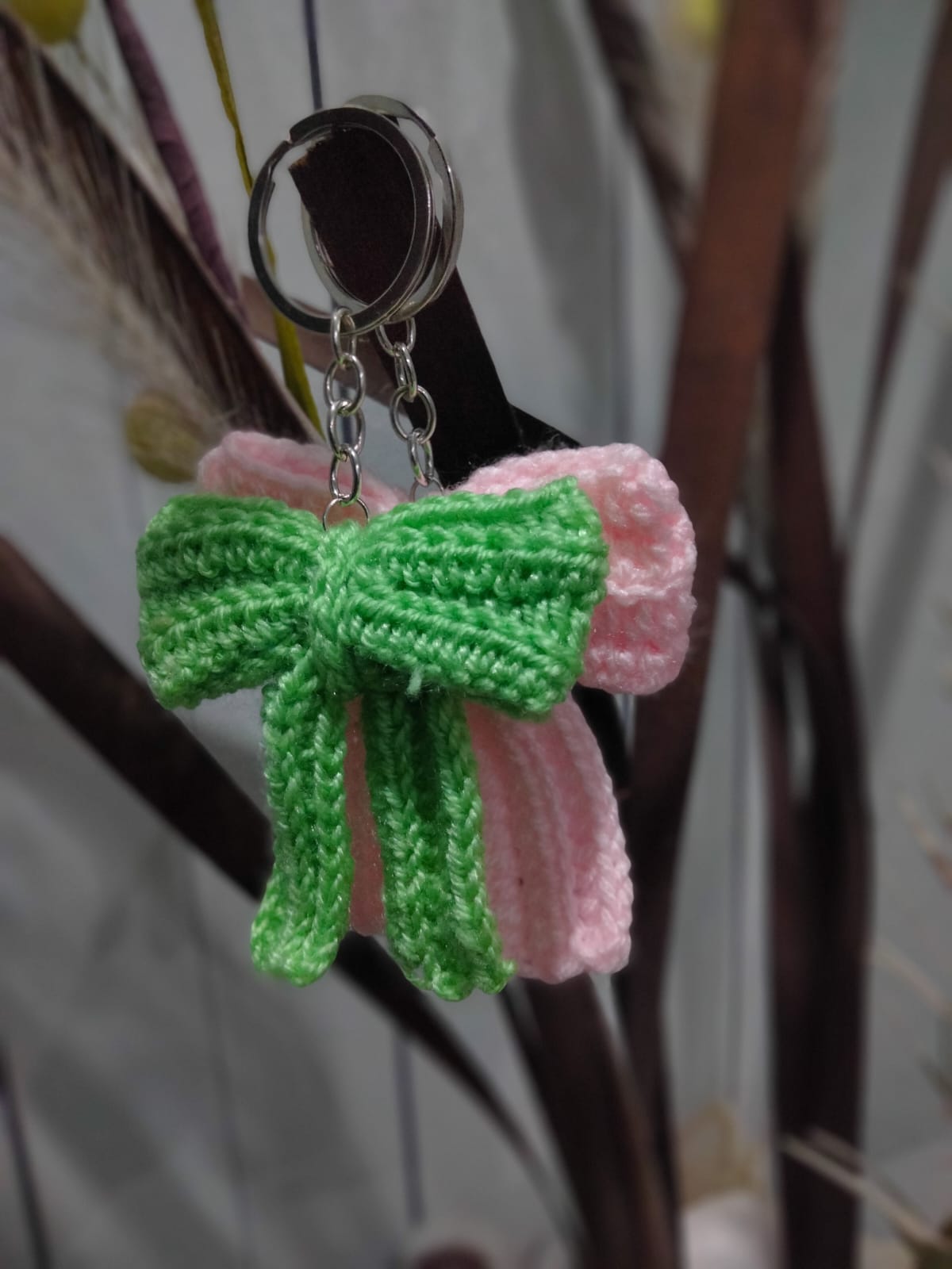 Handmade Crochet Bow Keychain