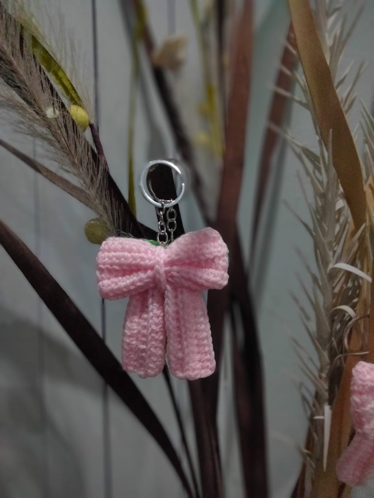 Handmade Crochet Bow Keychain
