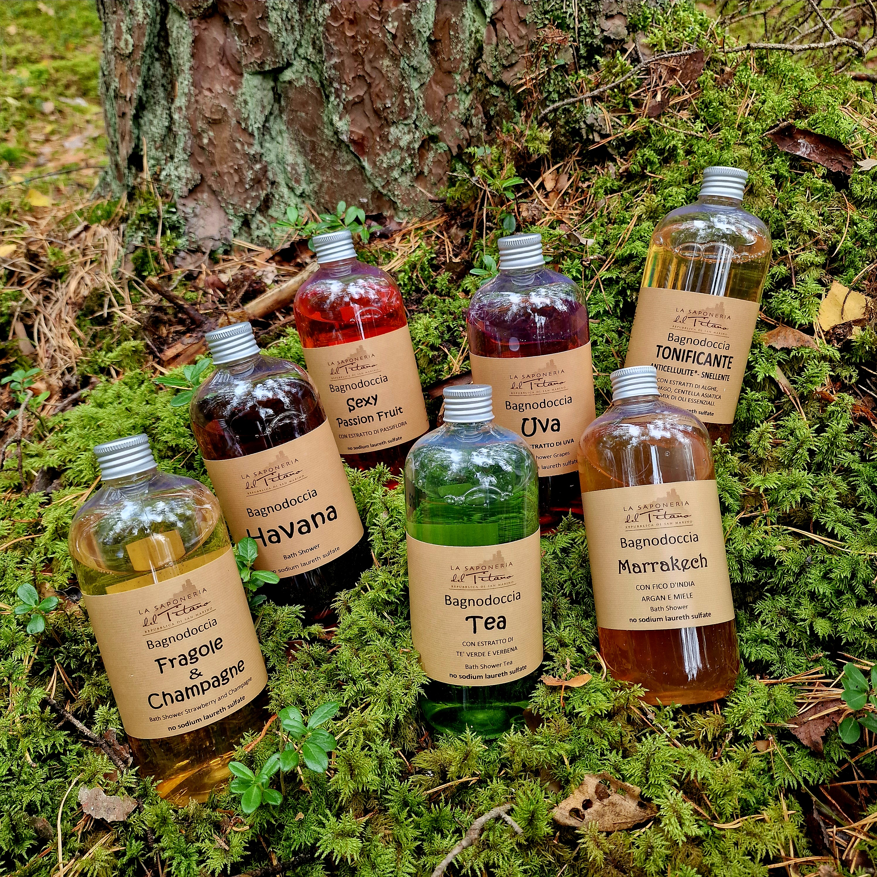 Dušo želės įvairių kvapų (su dozatoriumi)