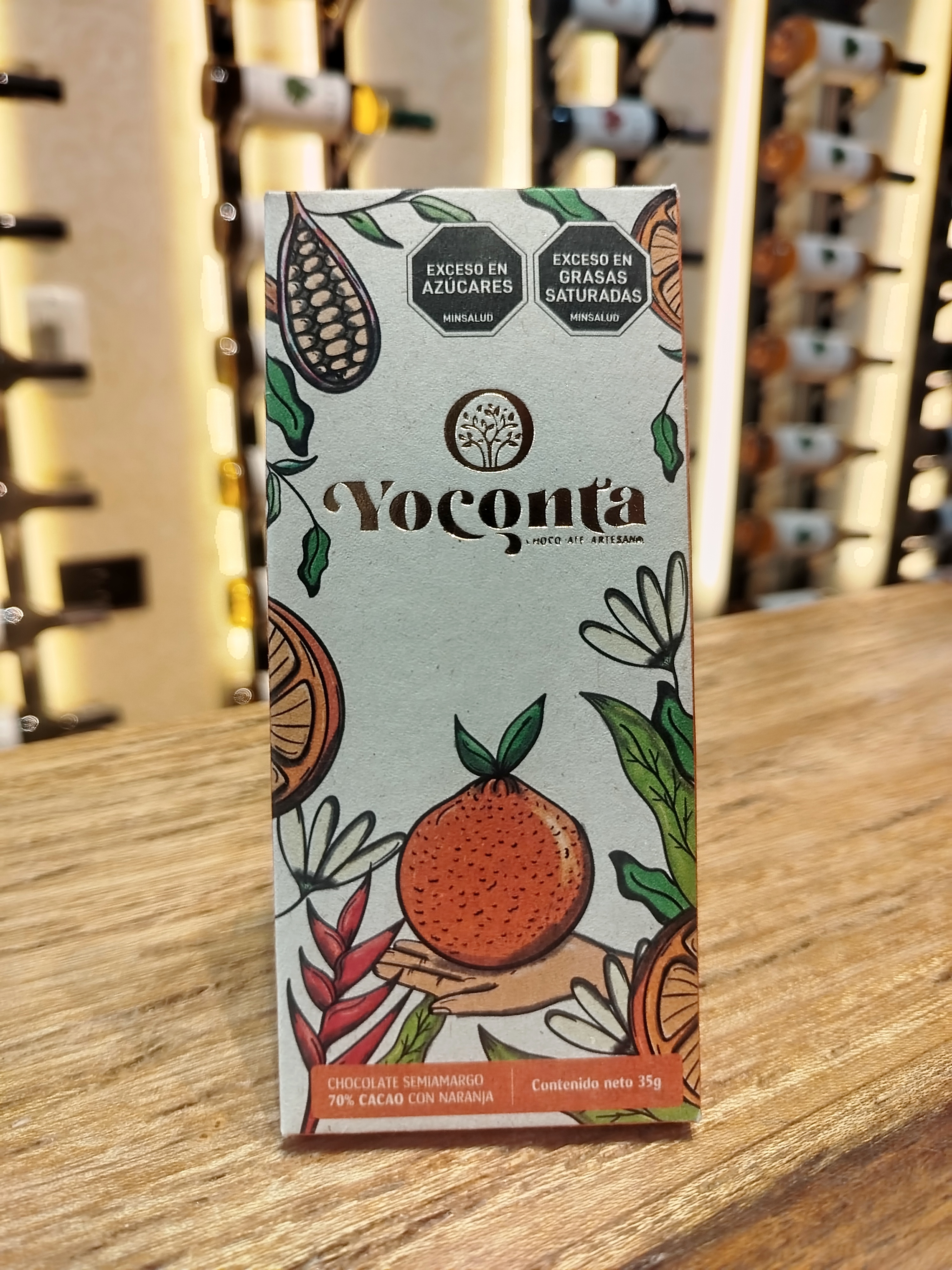 CHOCOLATE SEMIAMARGO 70$ CACAO CON NARANJA (35G)