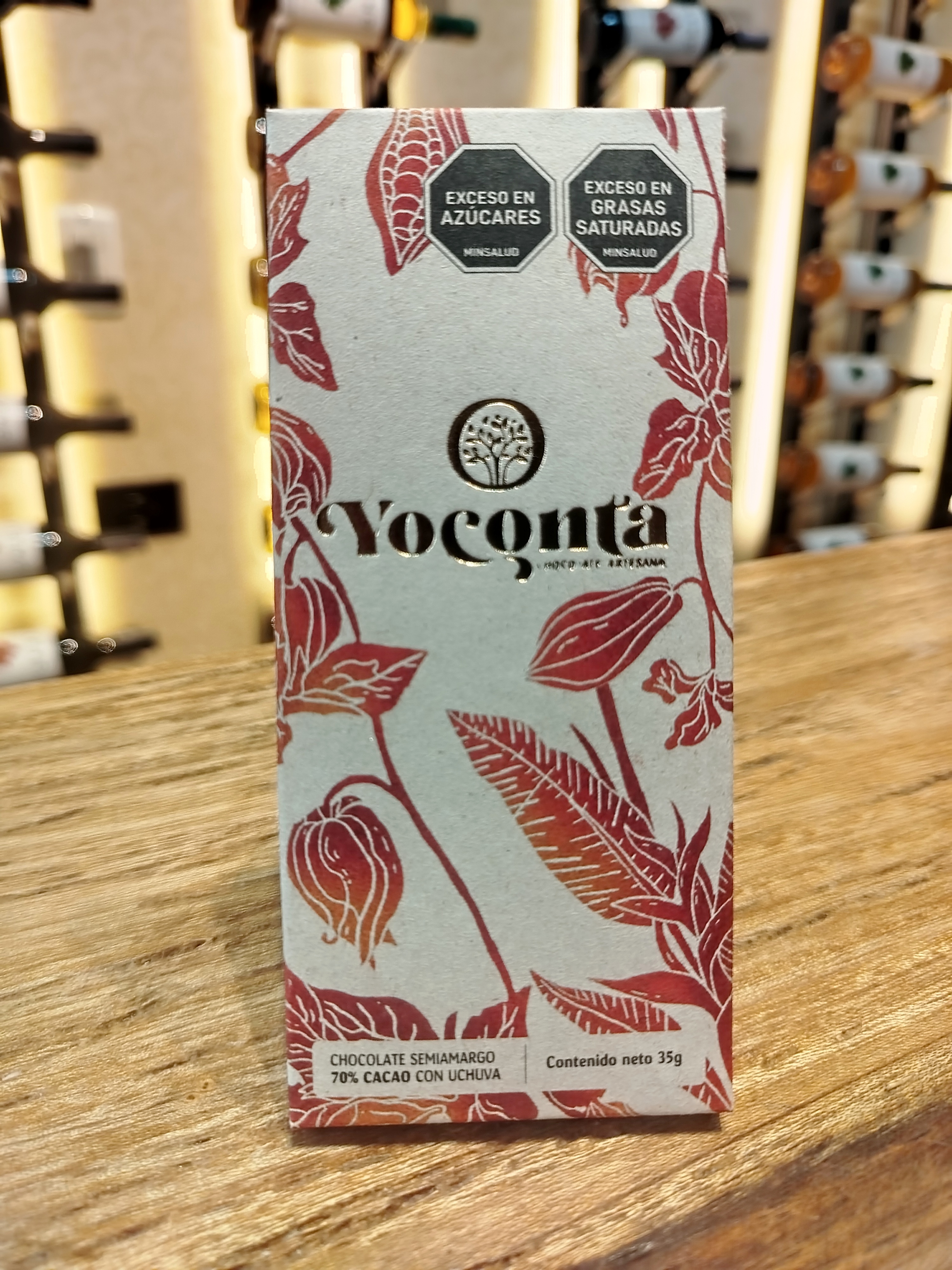 CHOCOLATE SEMIAMARGO 70% CACAO CON UCHUVA  (35G)