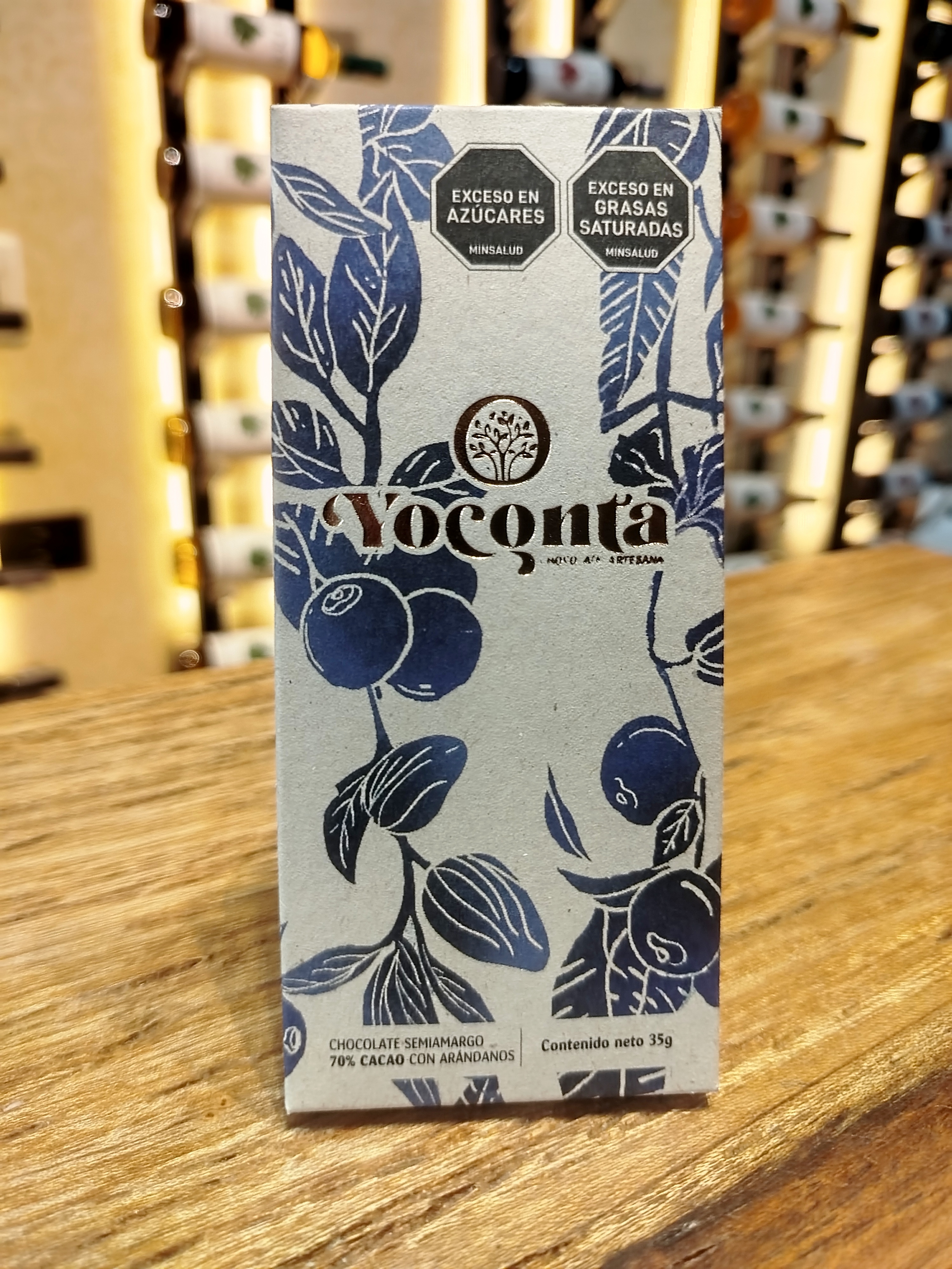 CHOCOLATE SEMIAMARGO 70% CACAO CON ARANDANOS (35G)