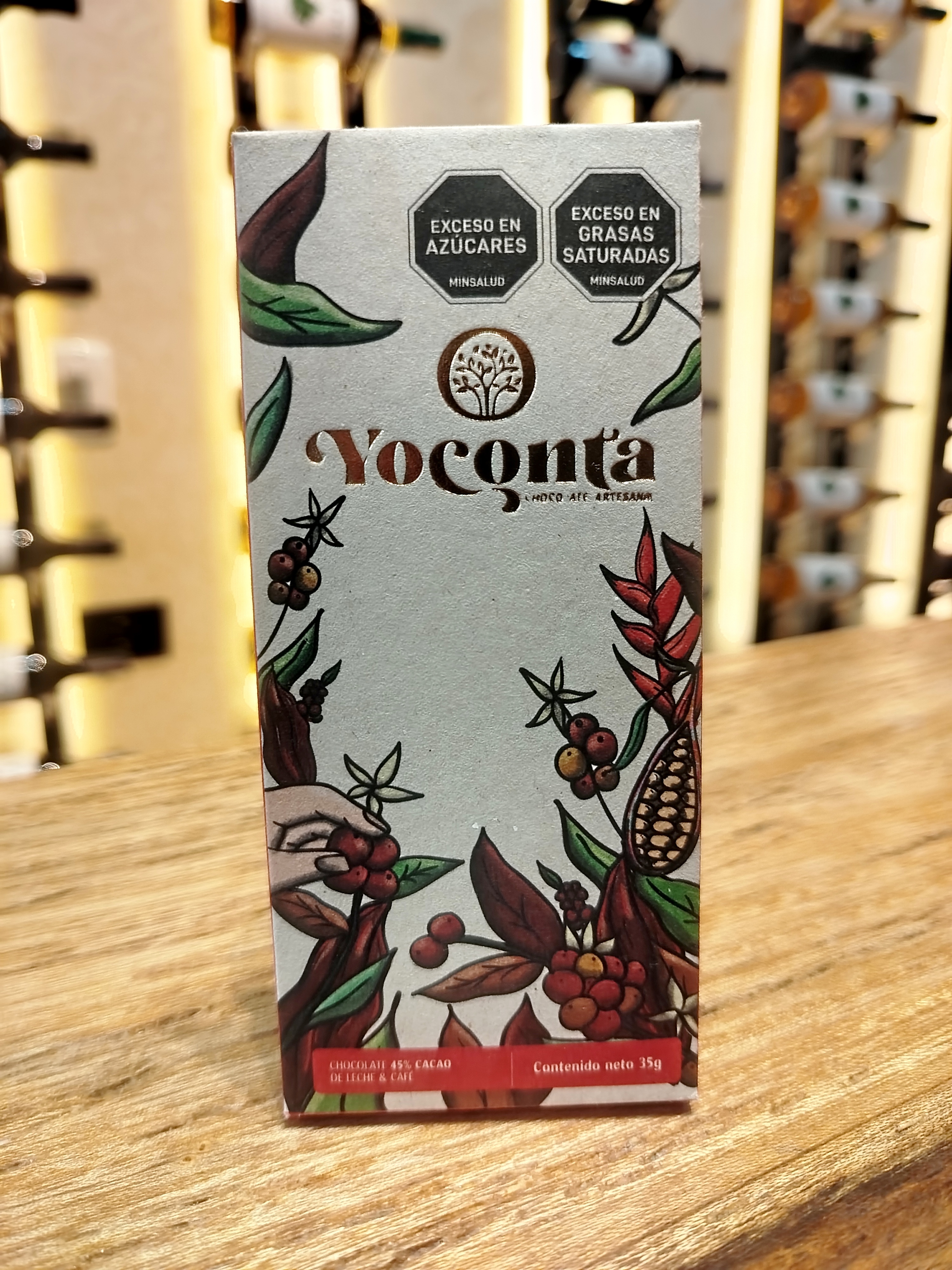 CHOCOLATE 45% CACAO DE LECHE Y CAFE (35G)