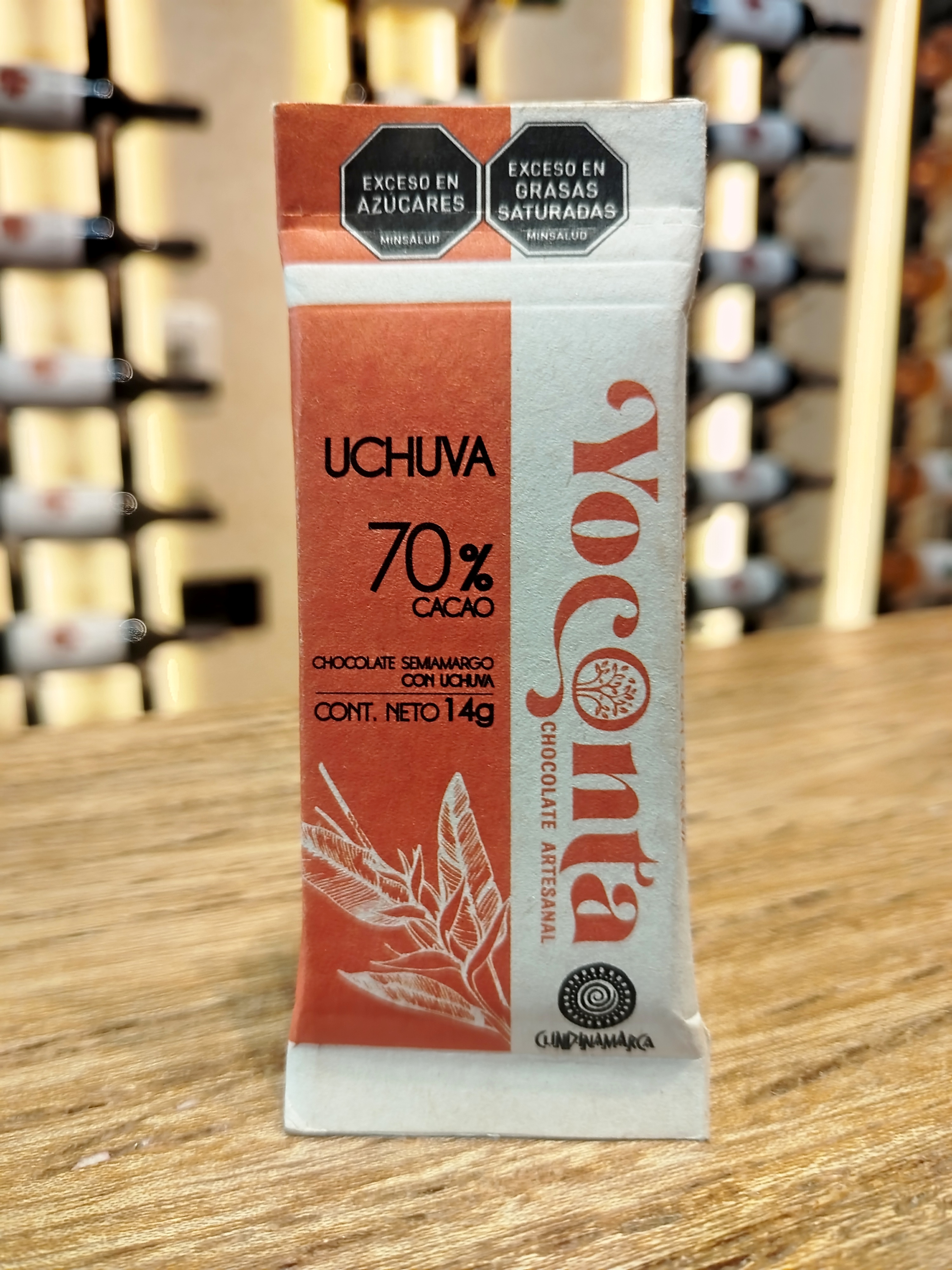 CHOCOLATE CON UCHUVA 70% CACAO SEMIAMARGO (14G)