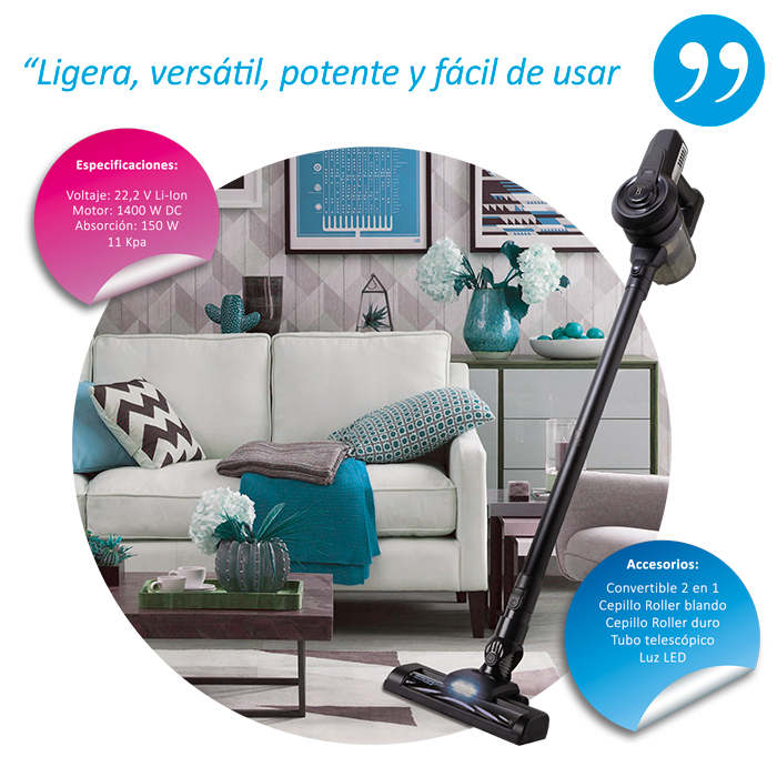 Aspiradora de Mano Ciclónica Sin Cables