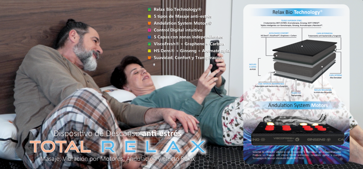 Colchón Viscoelástico con Dispositivo de Descanso TOTAL RELAX ANDULATIONS