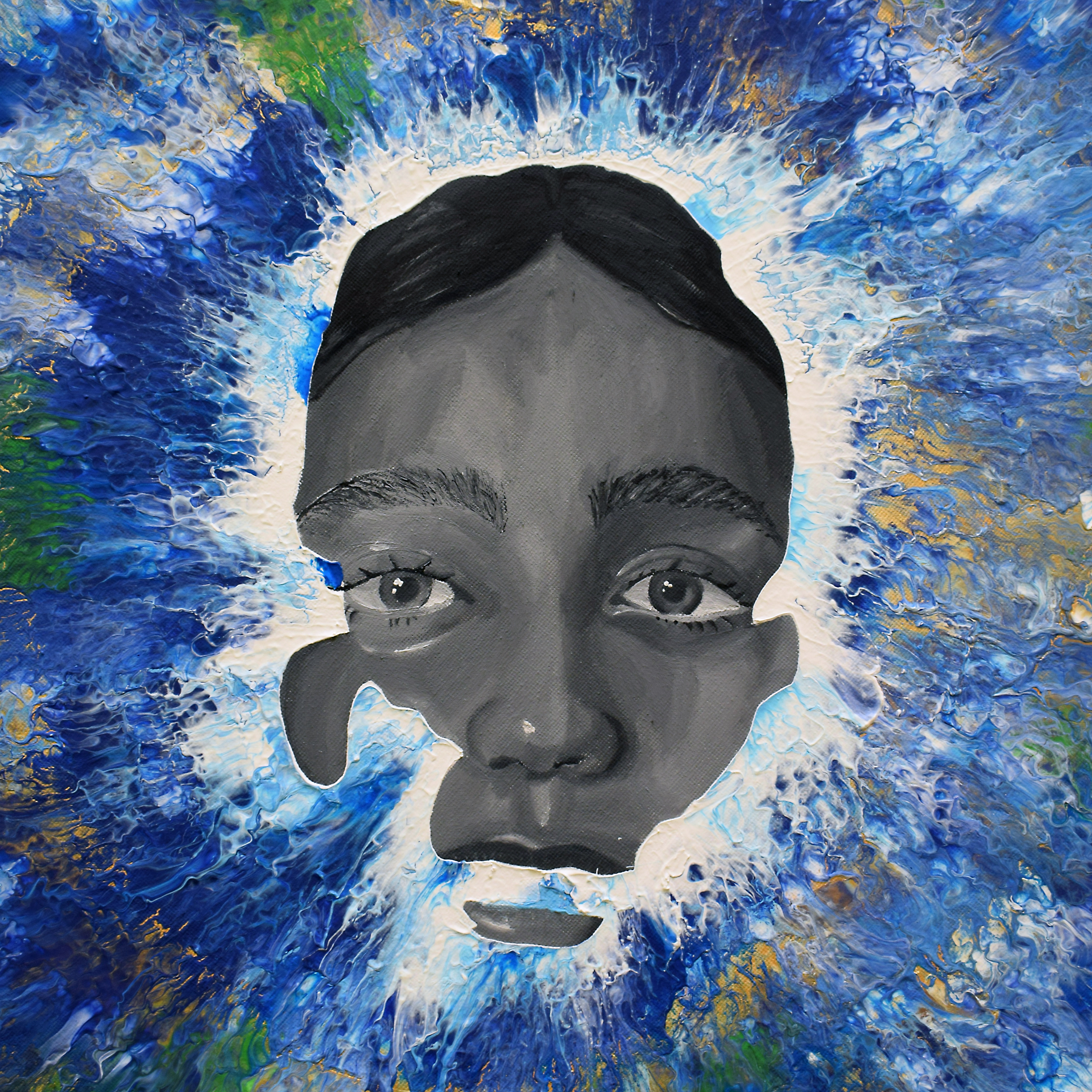 "Ya me voy" Obra original 50 cm diámetro