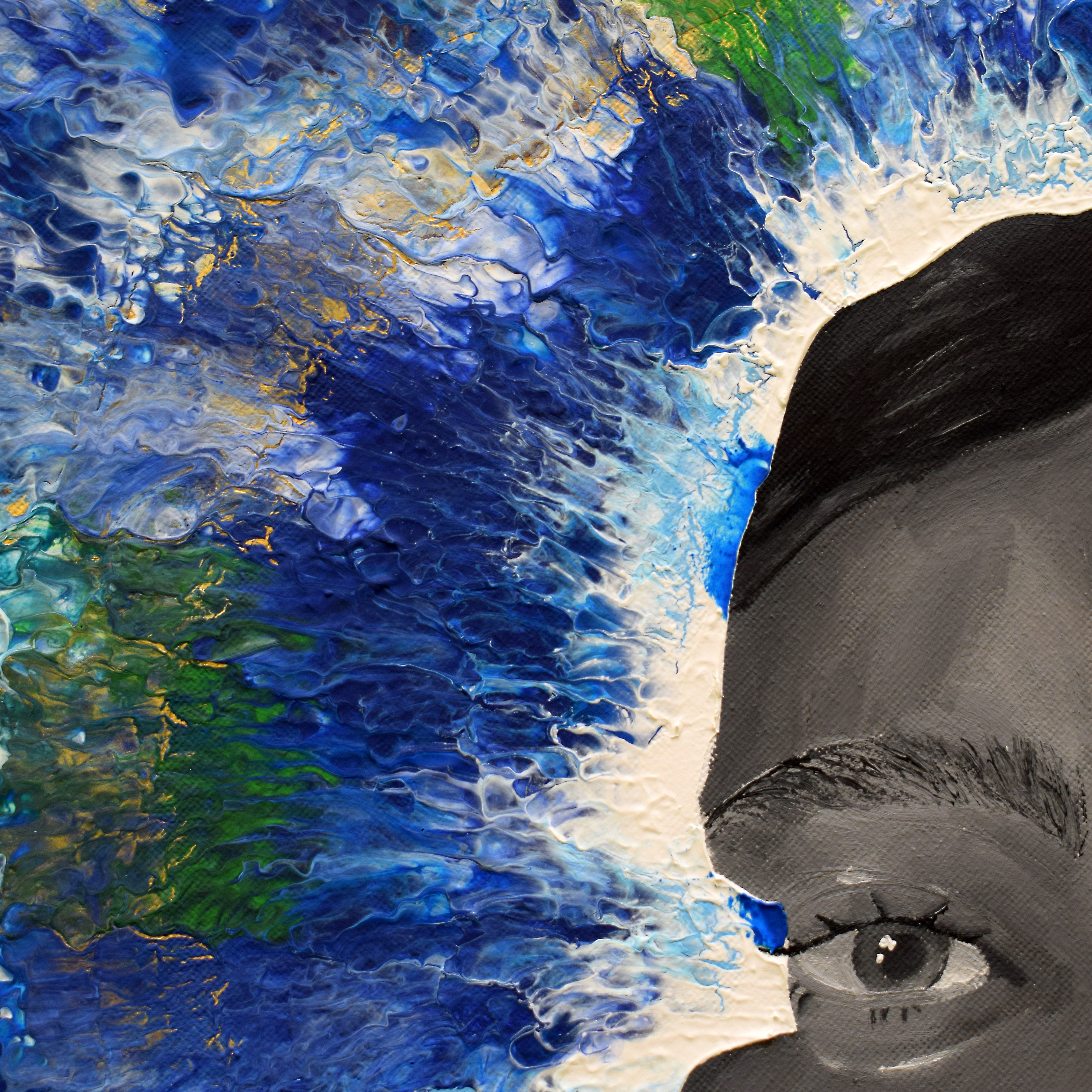 "Ya me voy" Obra original 50 cm diámetro