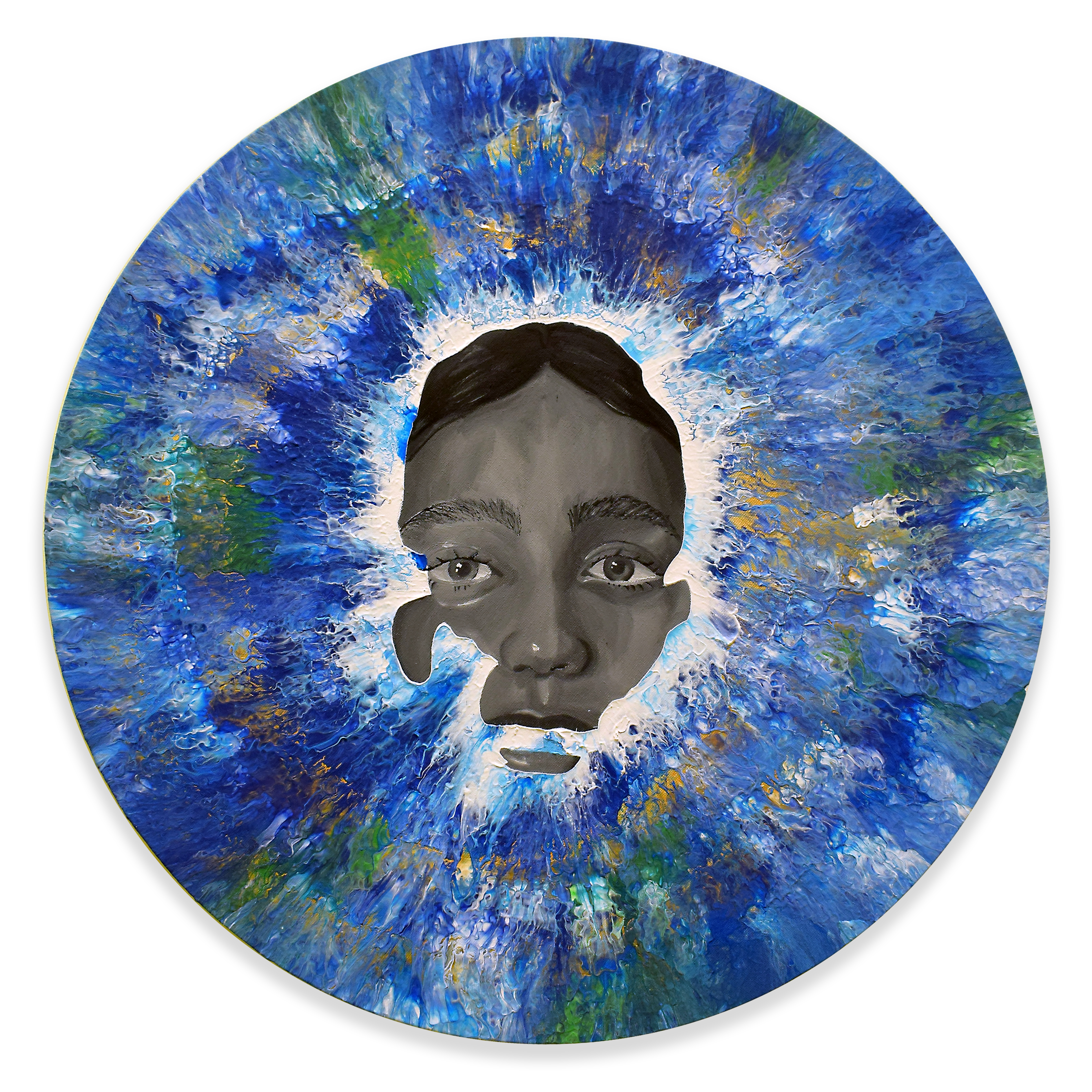 "Ya me voy" Obra original 50 cm diámetro