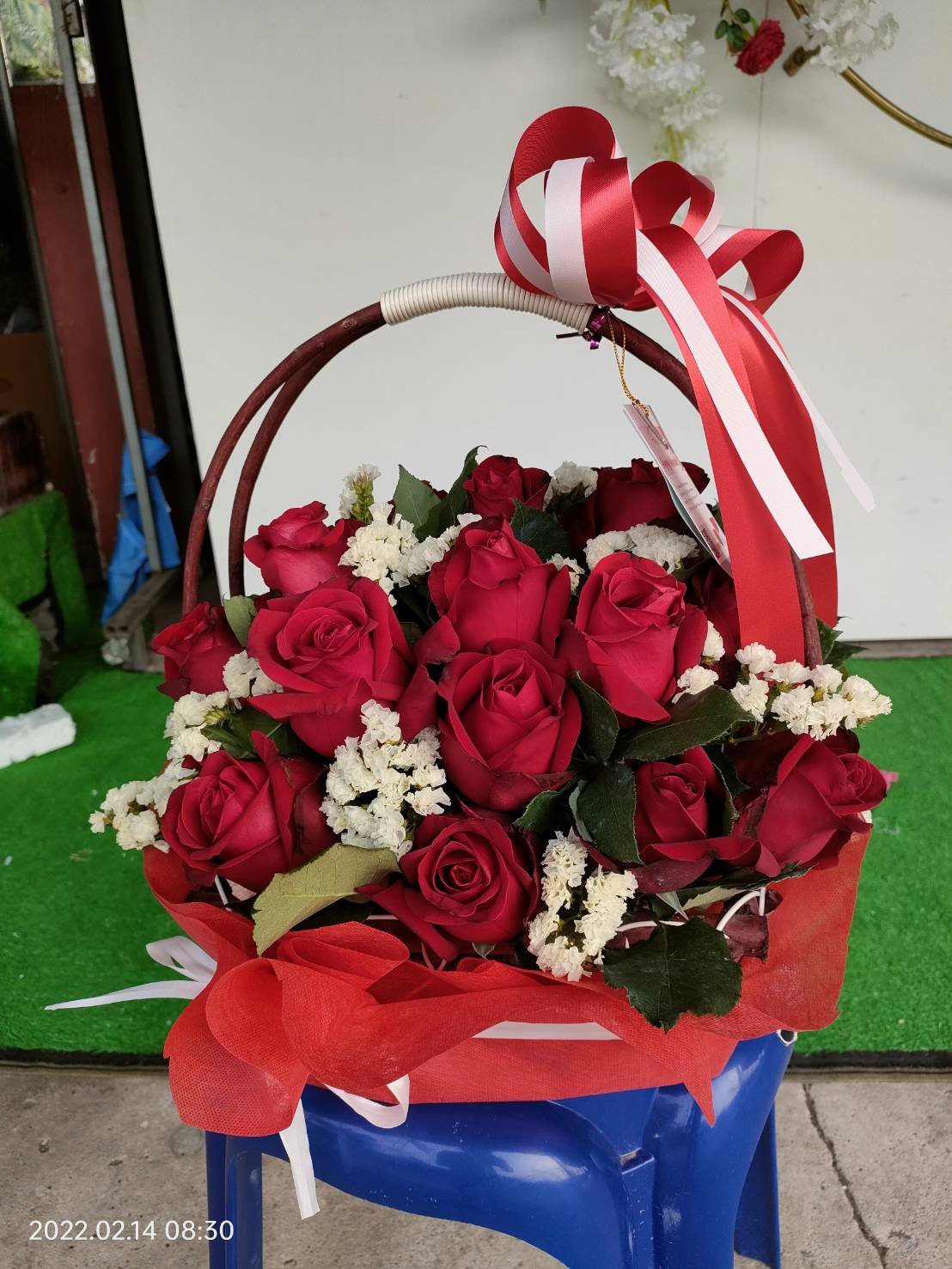 Basket of Red Roses