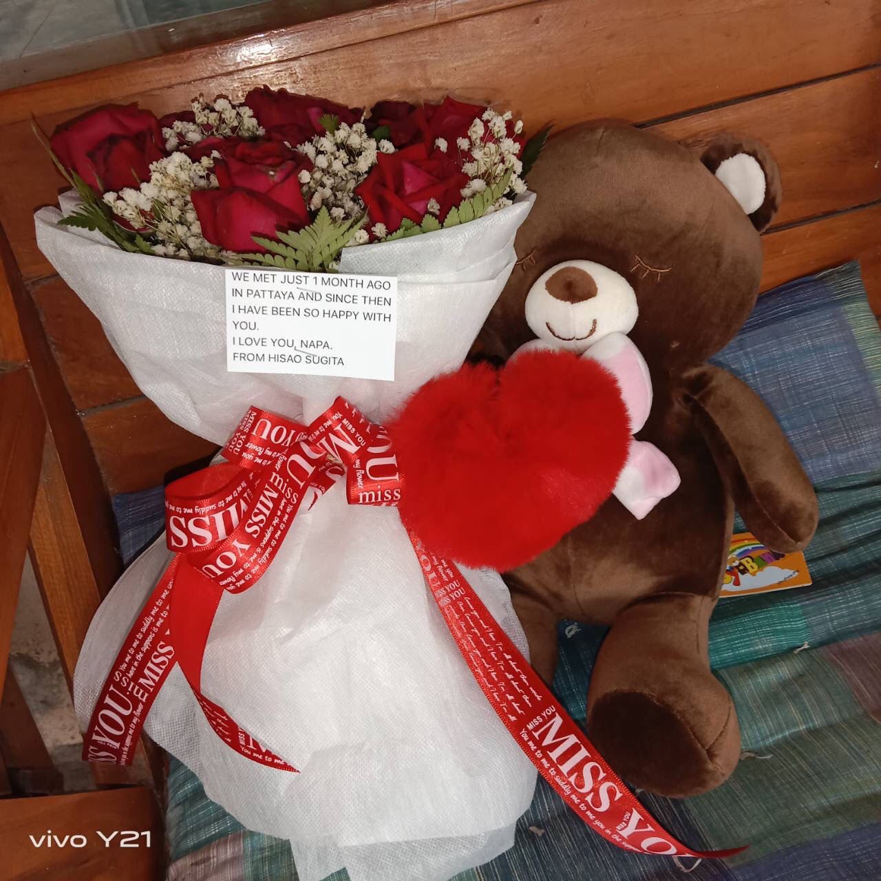 Rose Bouquet with Teddy Bear