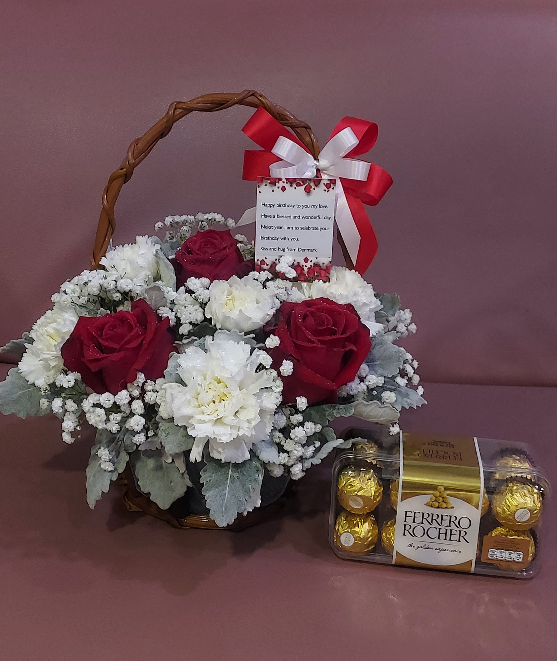 Flower Basket with Ferrero Rocher