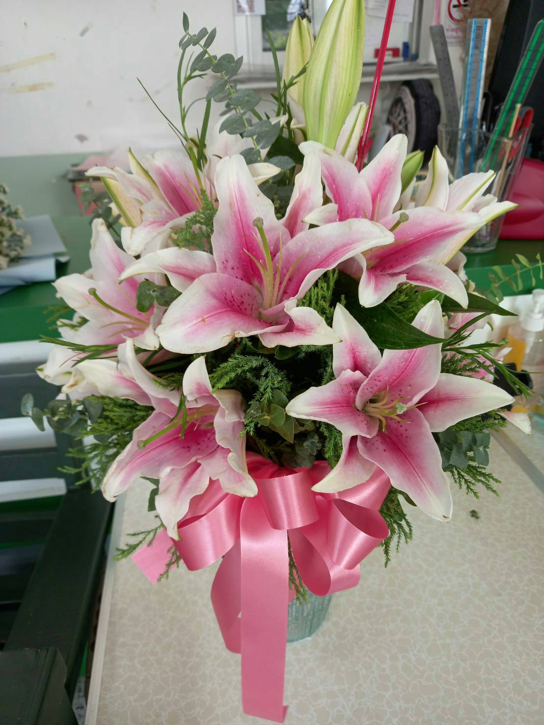 Beautiful Pink Lily Bouquet