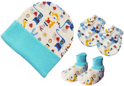 Newborn Baby Cap, Mittens, and Booties Set