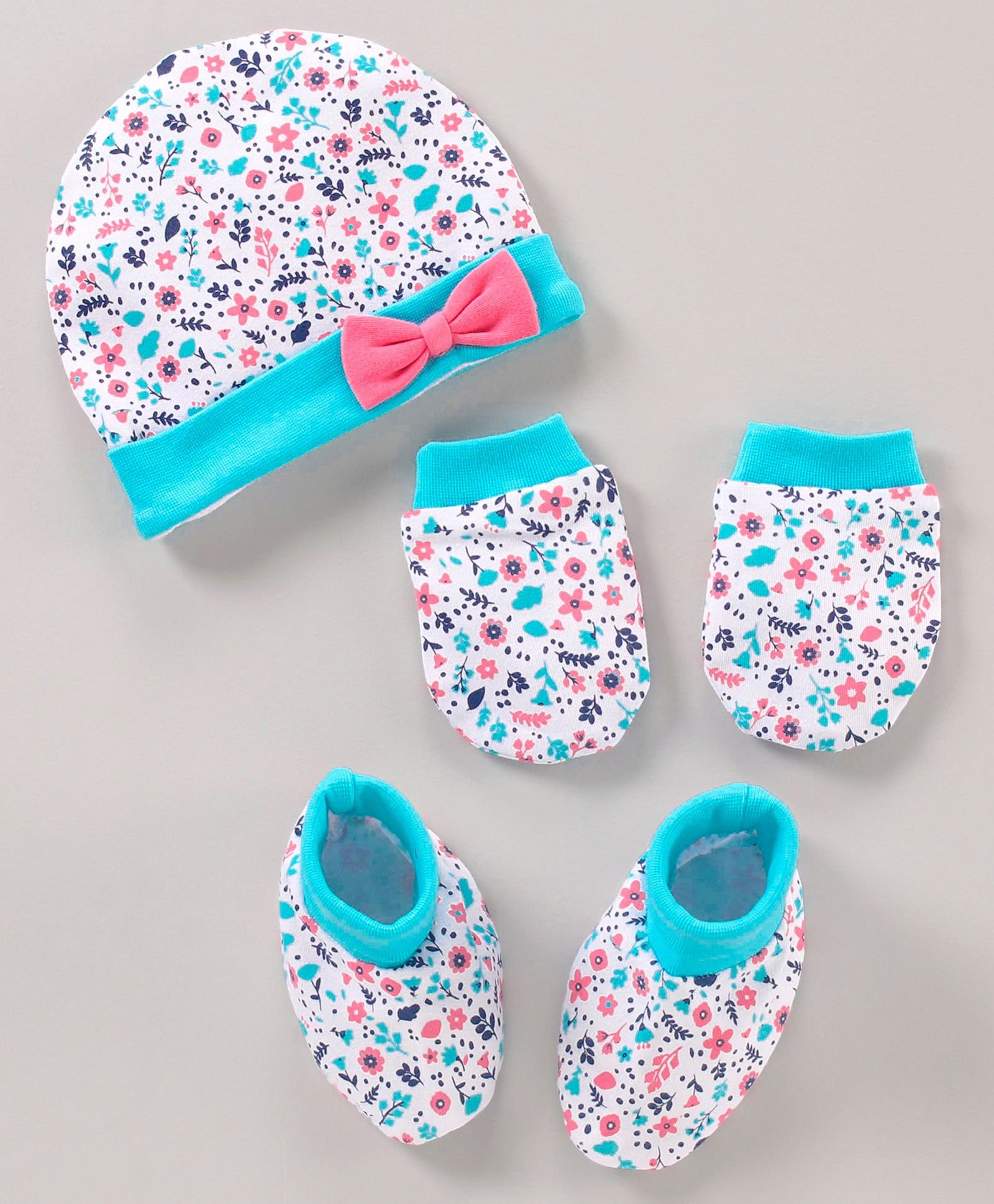 Baby Hat, Mittens, and Booties Set