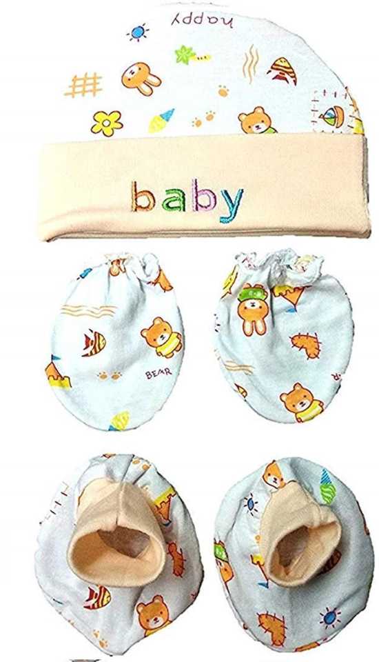 Baby Cap, Mittens, and Booties Set