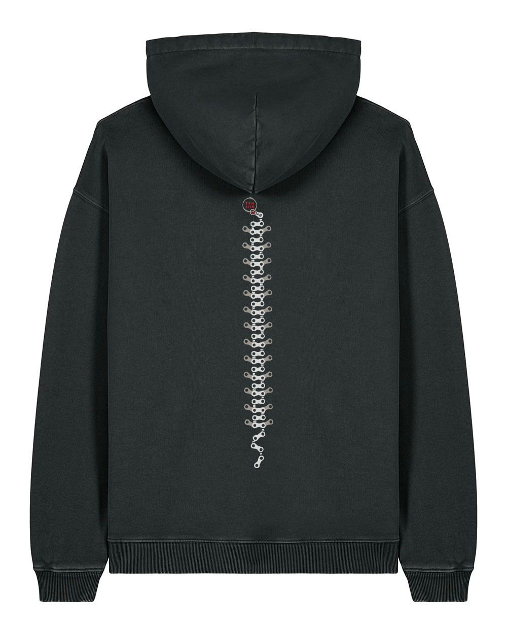 Oversize Unisex džemperis su kapišonu "Blood pumping machine"