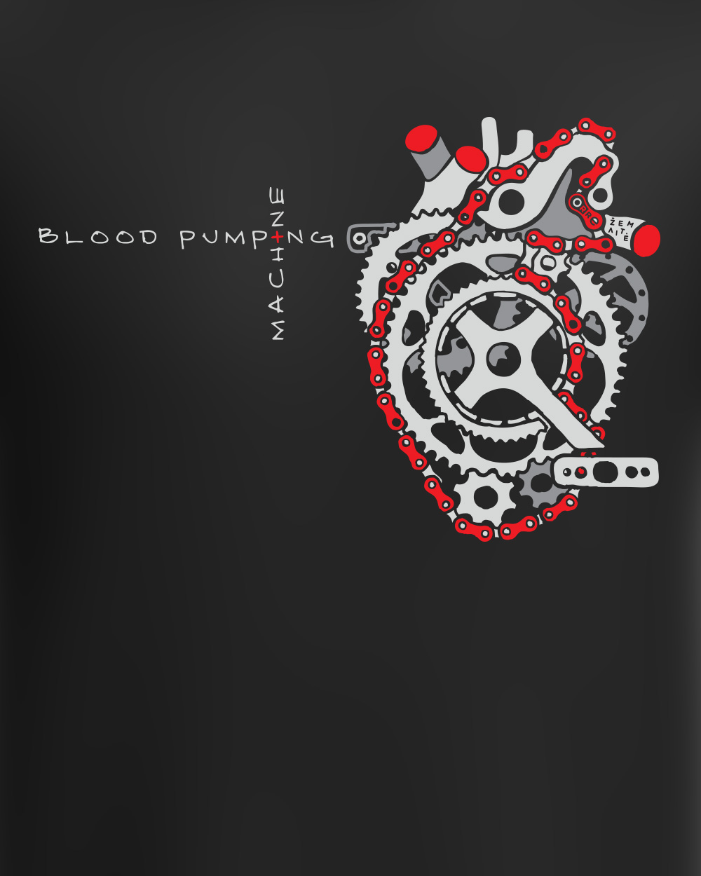 Moteriški sportiniai marškinėliai "Blood pumping machine"
