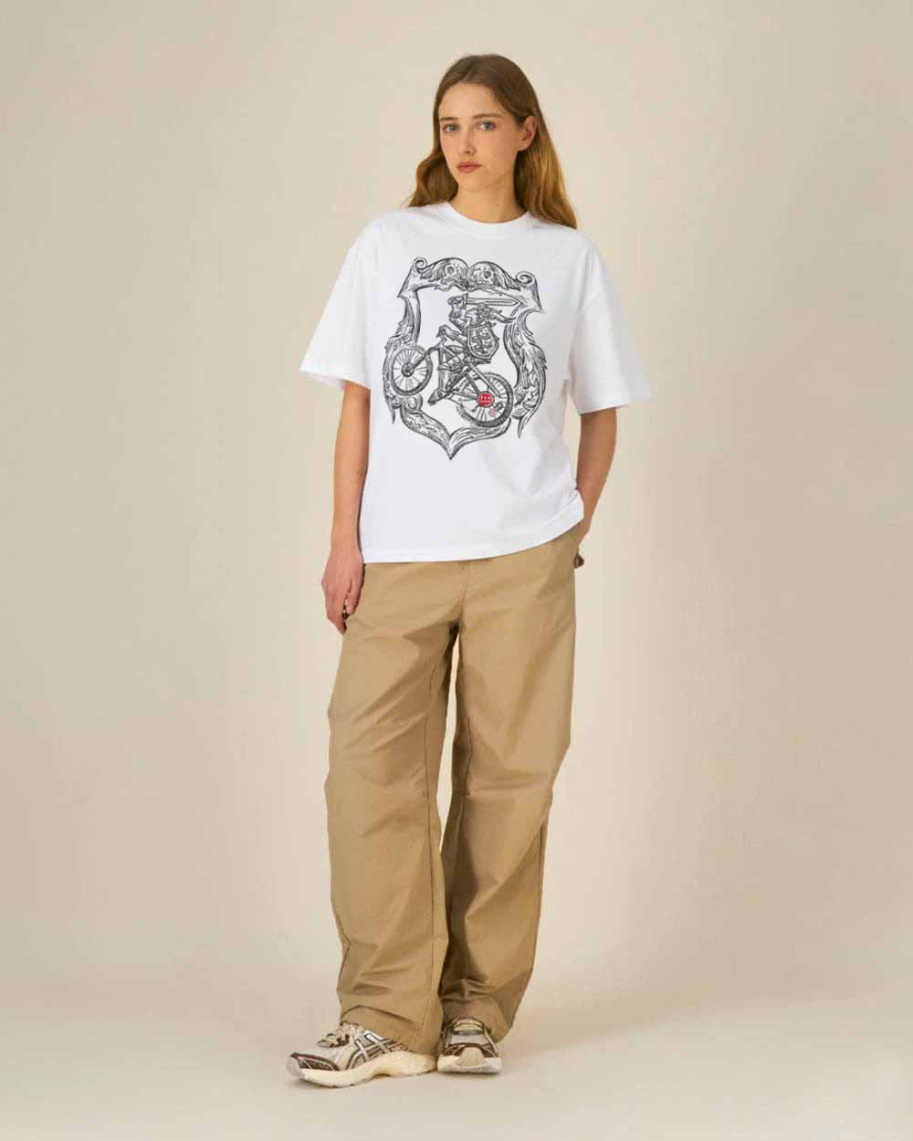 Oversize Unisex marškinėliai "Biking Vytis"