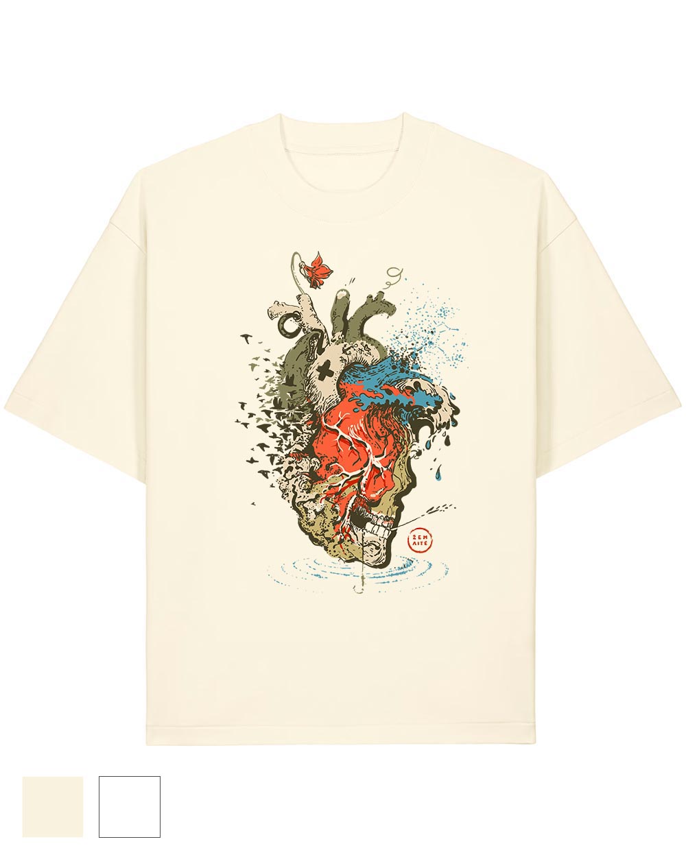 Oversize Unisex marškinėliai "Living a full life"