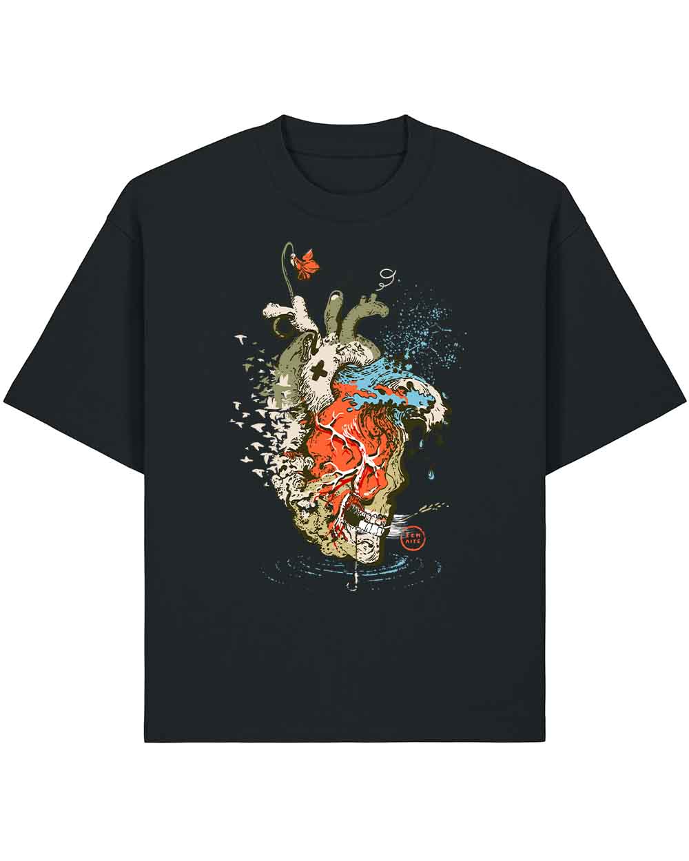 Oversize Unisex marškinėliai "Living a full life"