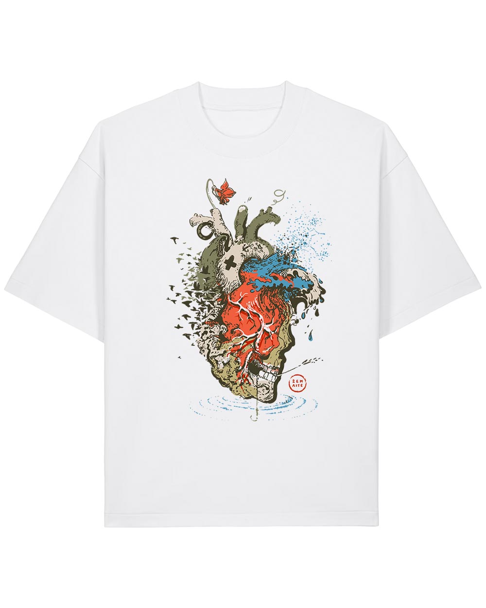 Oversize Unisex marškinėliai "Living a full life"