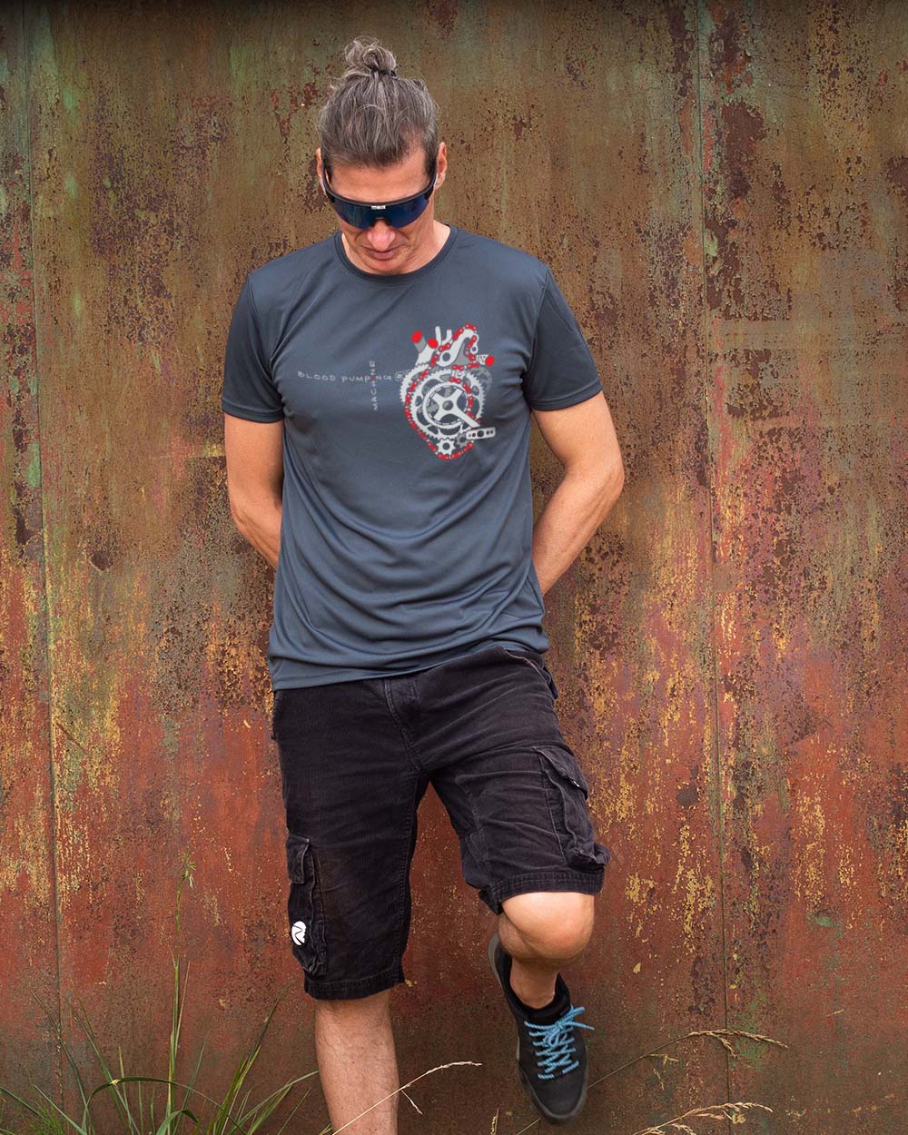 Vyriški sportiniai marškinėliai "Blood pumping machine"