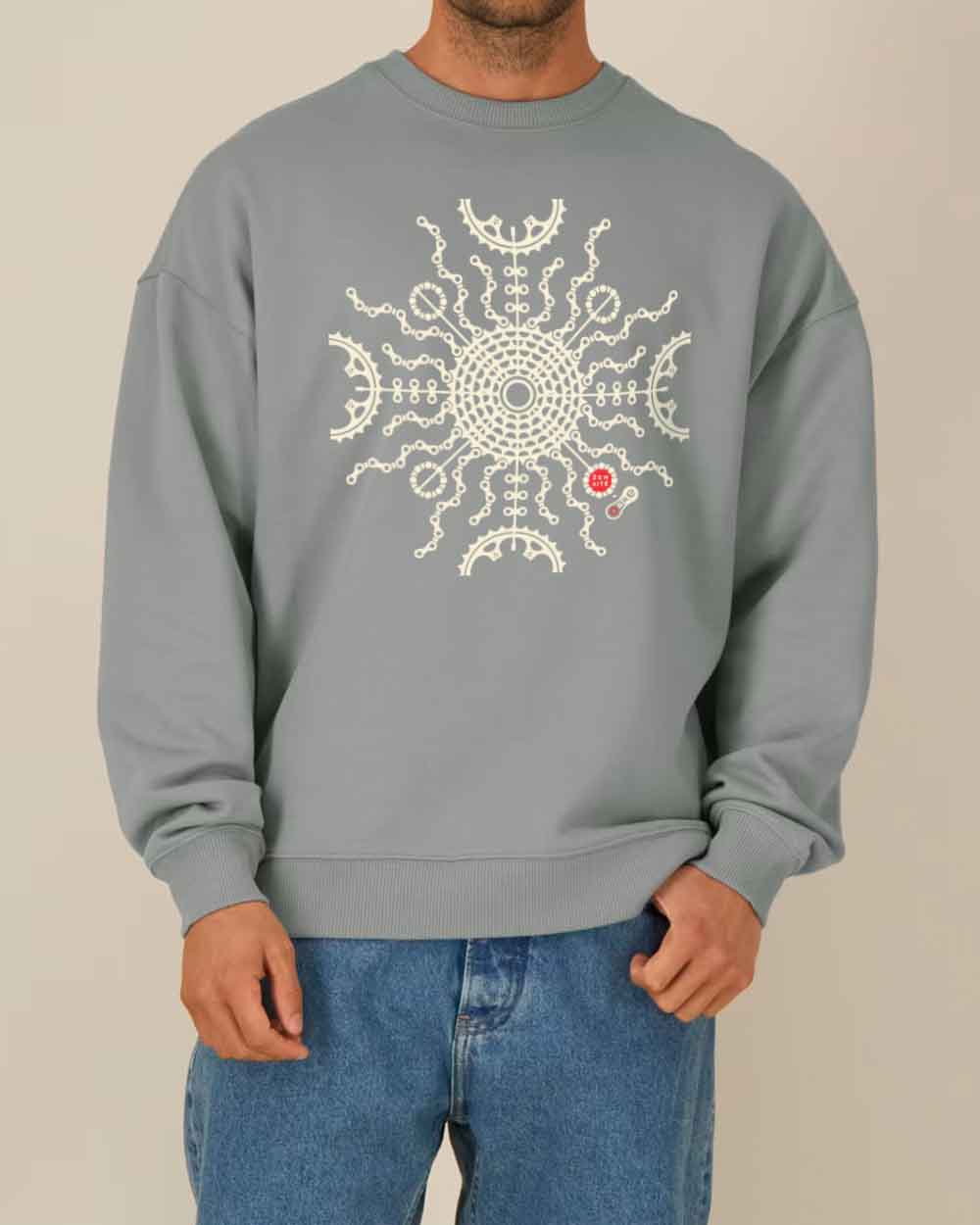 Oversize Unisex džemperis "Biking sun"