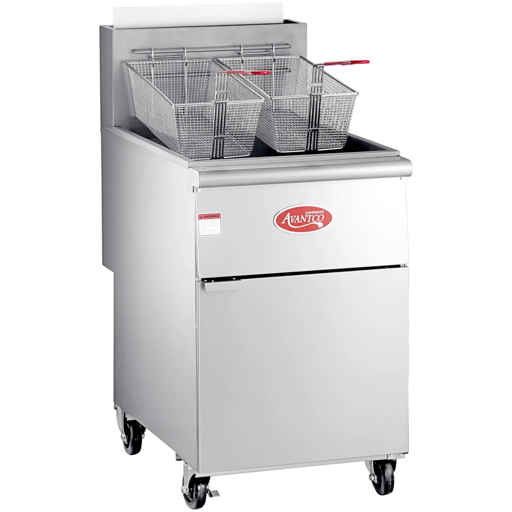 Avantco FF100 Natural Gas Tube Floor Fryer - 150,000 BTU
