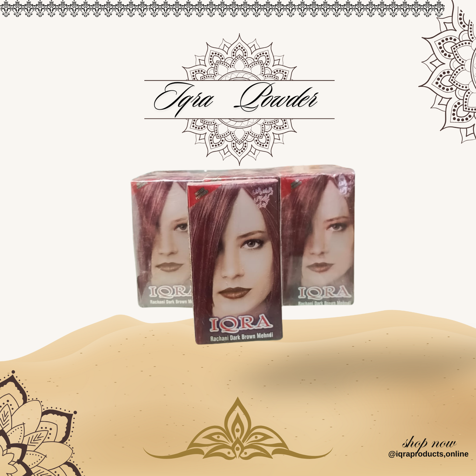 Rachni box Classic Henna Hair Color | 100% Natural, For Soft Shiny Hair Raven brown & Henna