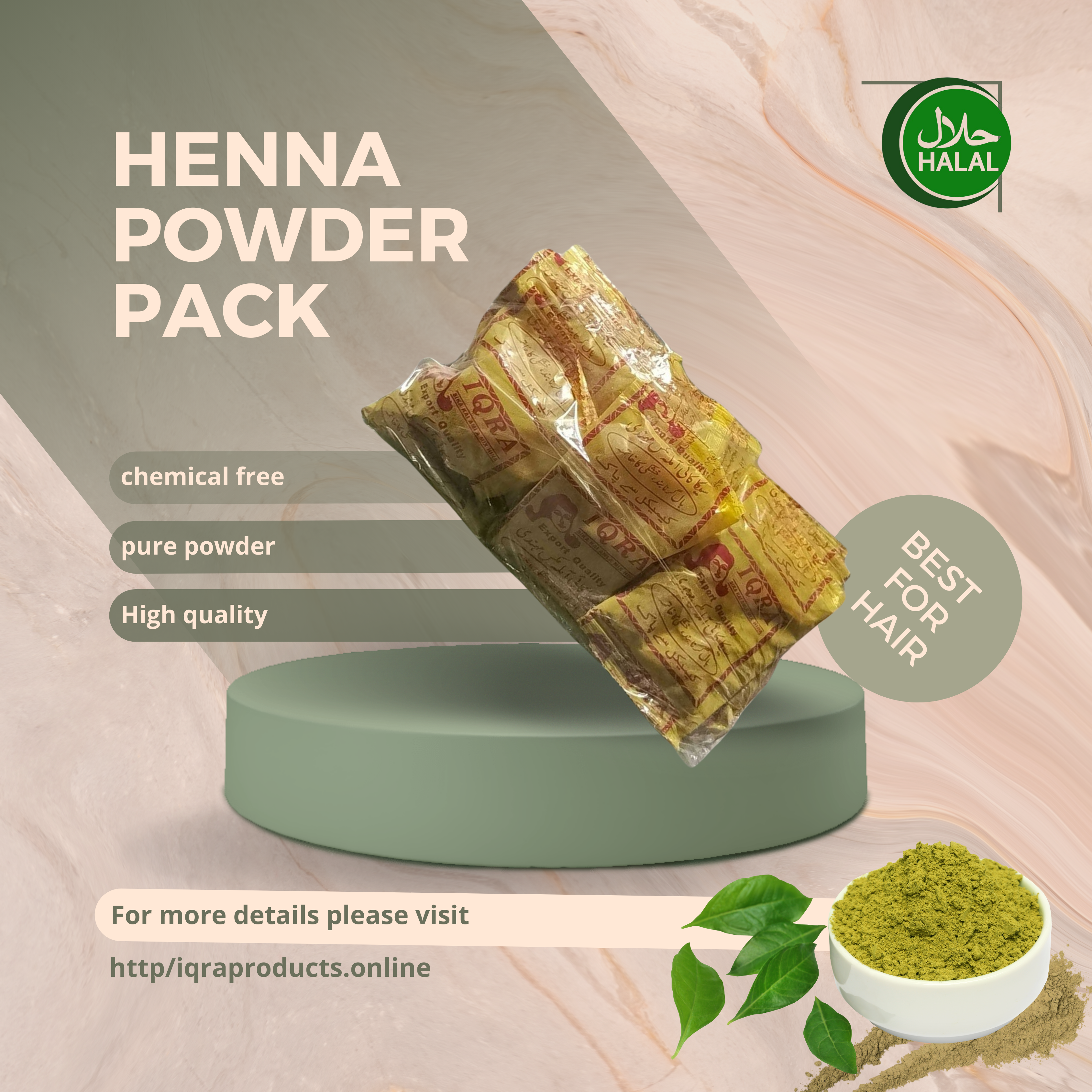 IQRA powder Organic Henna Triple Filter Dulhan Mehandi 