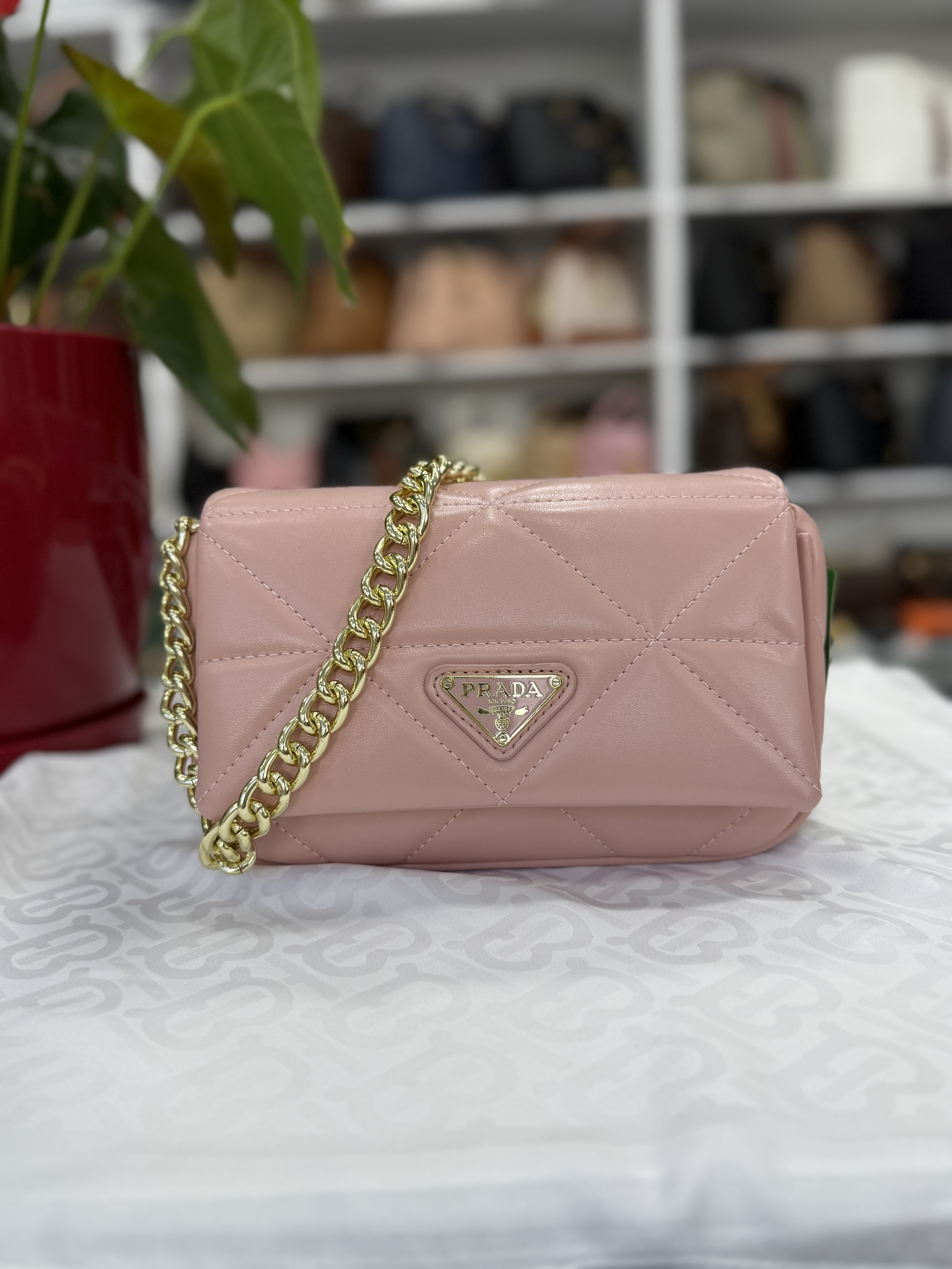 Pink Quilted Handbag