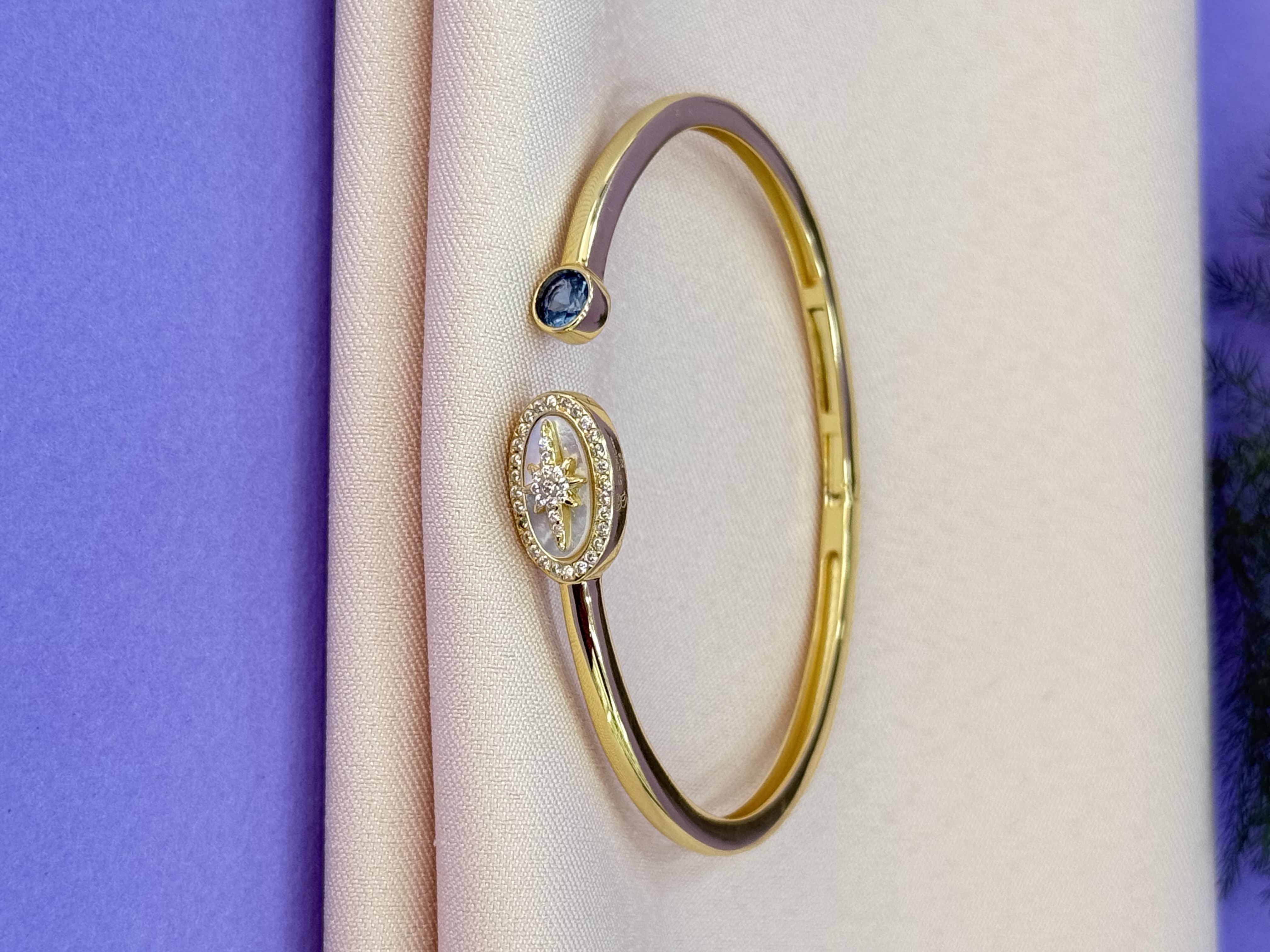 ✨ Byzylyk argjendi i larë me flori ✨