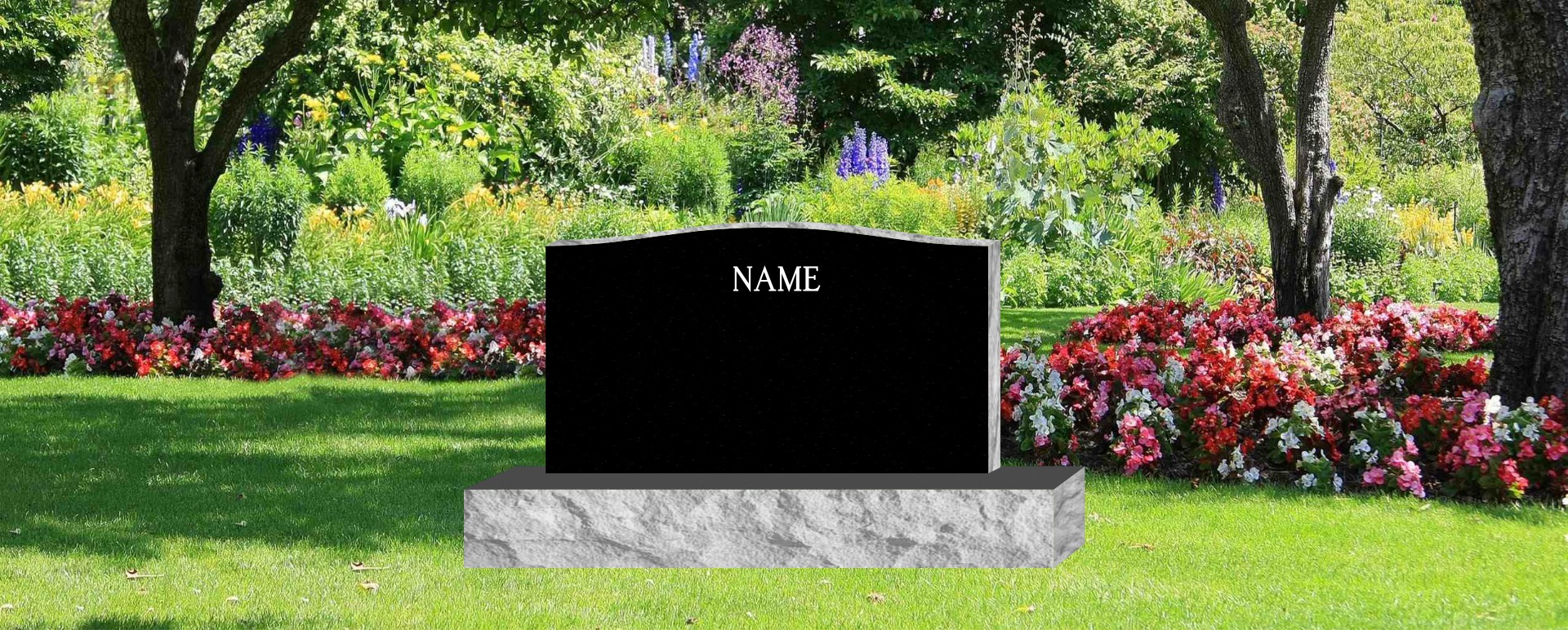 Family Name On Back of Upright Monument 