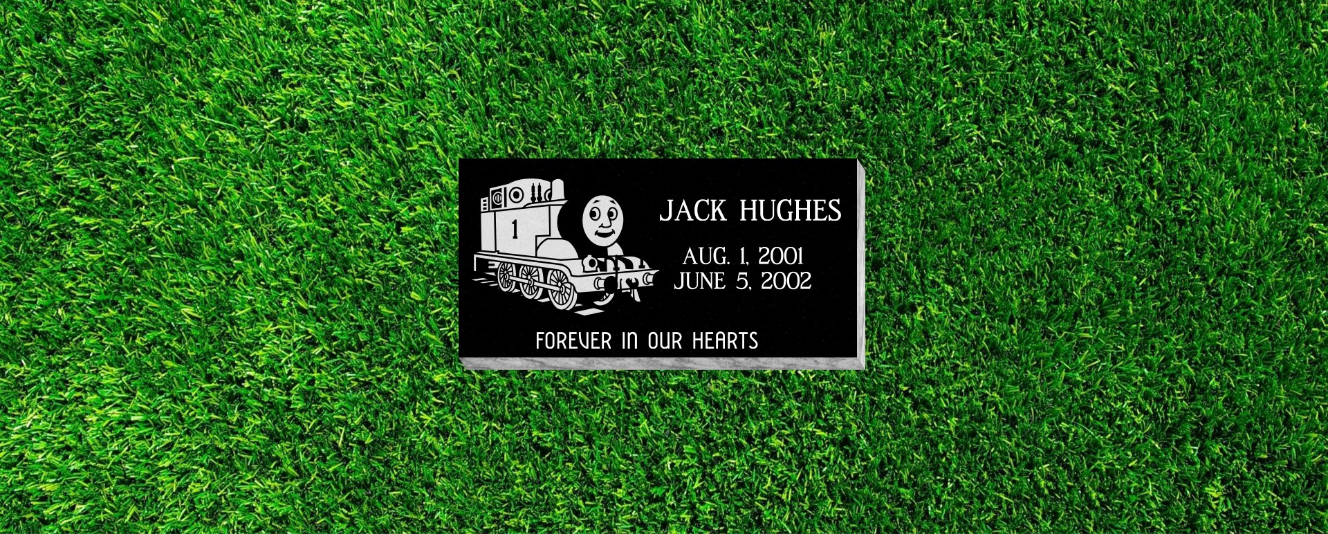 24x12x4 Flat Grass Marker with Thomas the Train