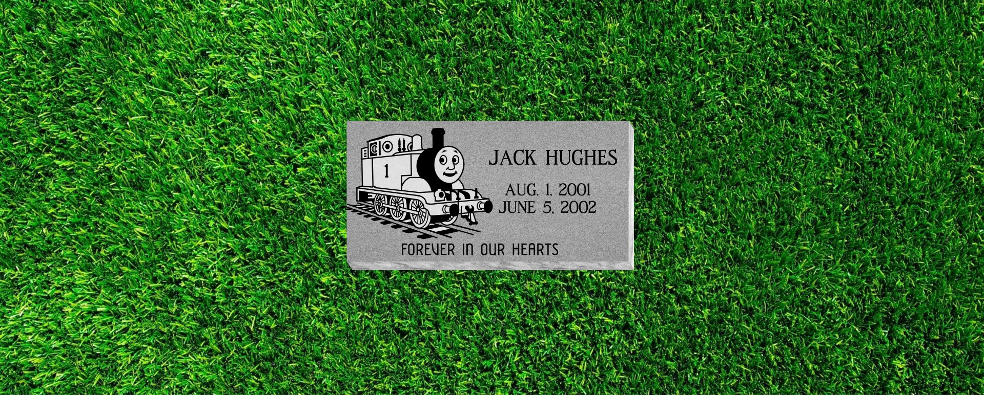 24x12x4 Flat Grass Marker with Thomas the Train