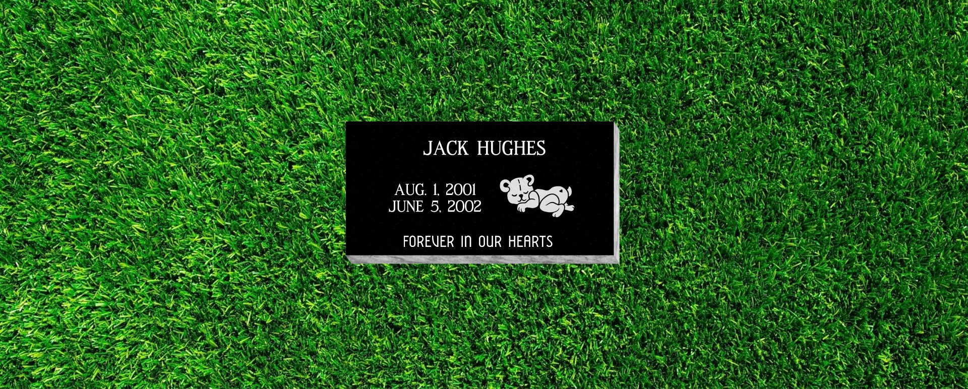 24x12x4 Flat Grass Marker with Teddy Bear