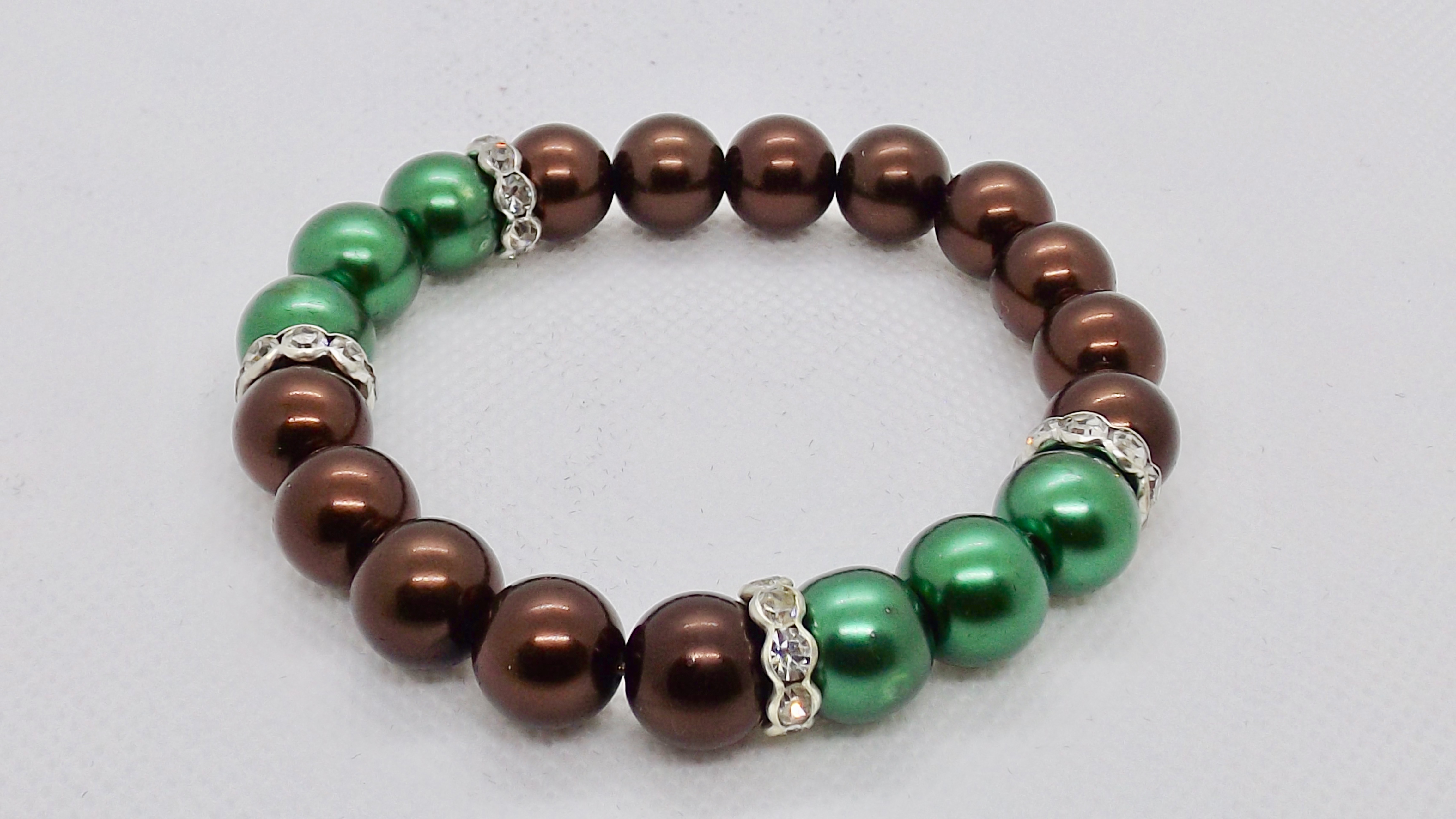 Brown & Green Beaded Bracelet