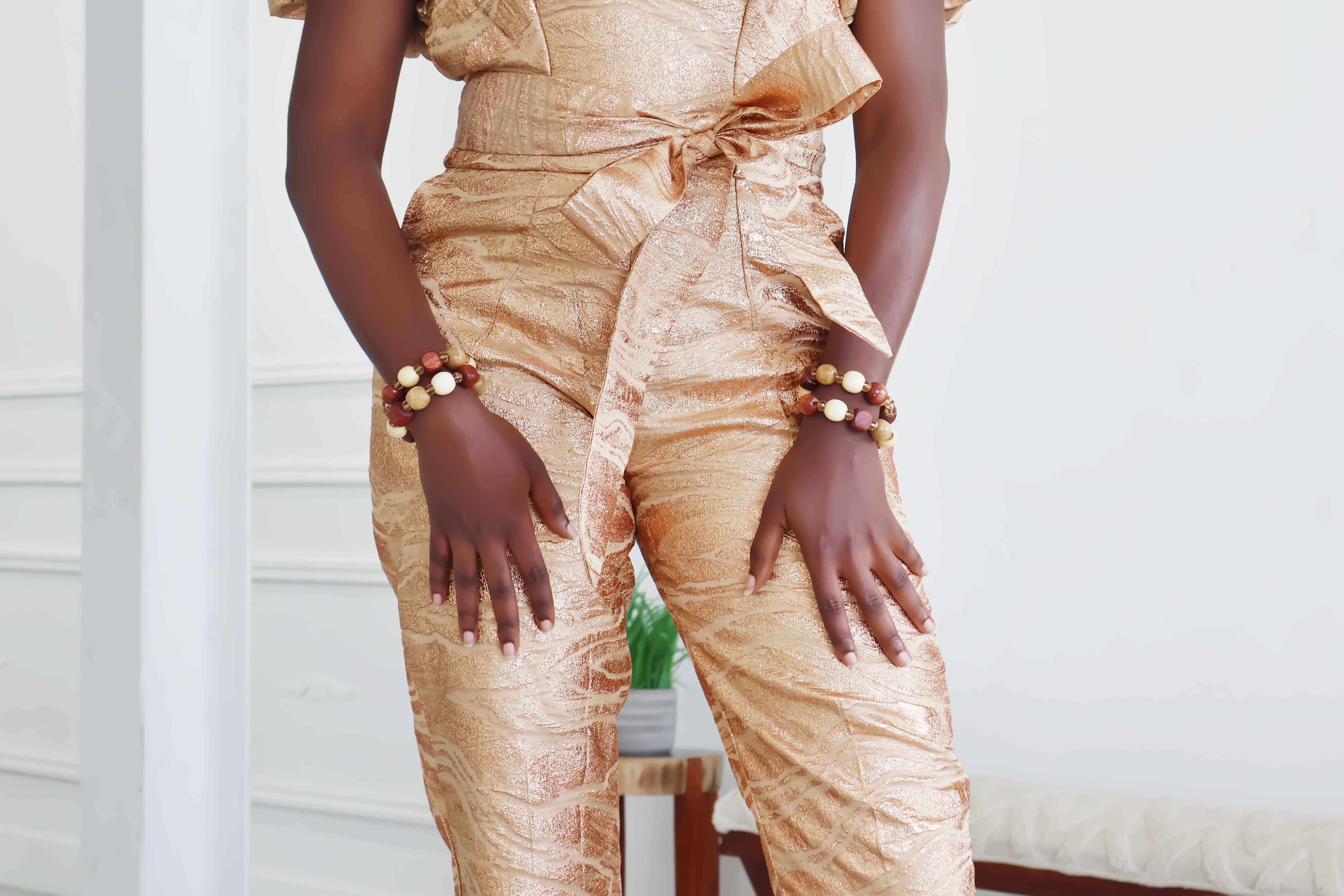 Brown Wooden Beaded Bracelet