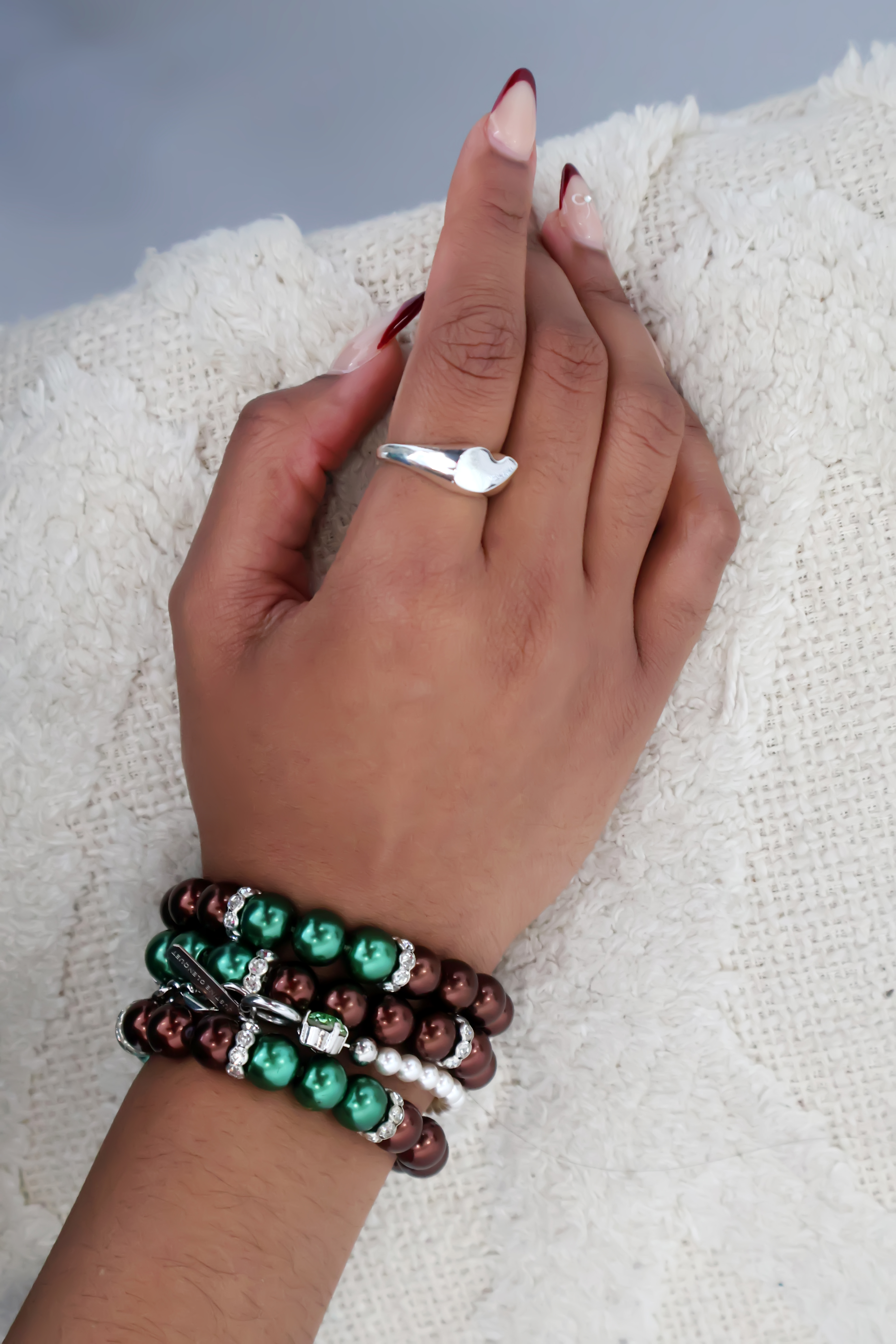 Brown & Green Beaded Bracelet