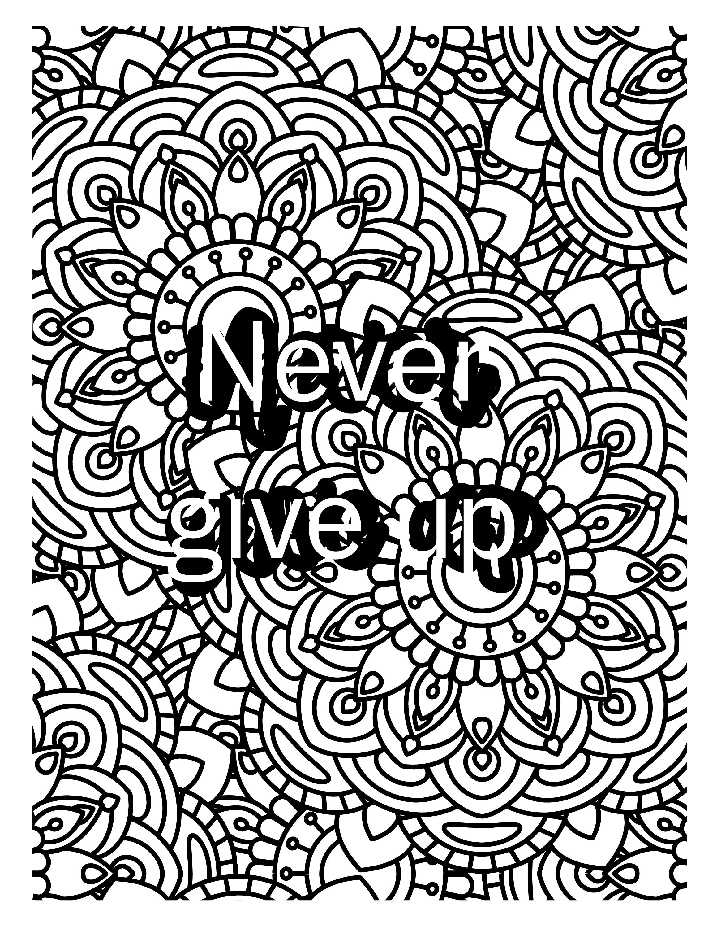 Inspirational Mandala Coloring Poster