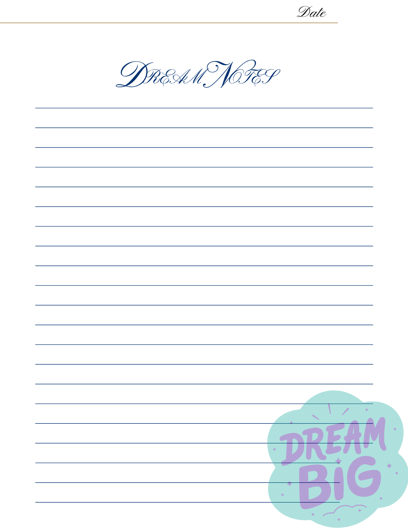 Dream Night Notes Journal