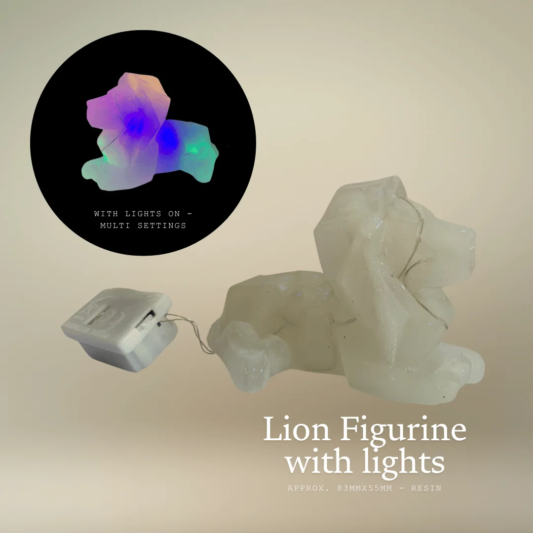 Lion Figurine with Lights