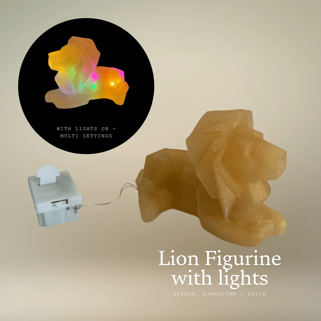 Lion Figurine with Lights