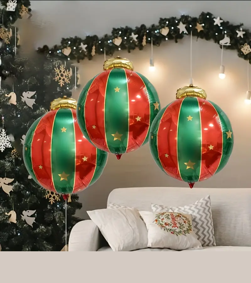 Dideli Kalėdiniai balionai burbulai, 3 vnt.
